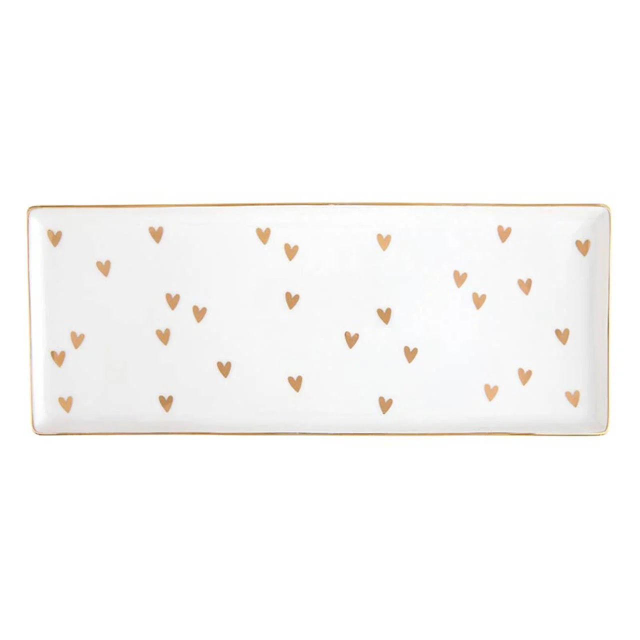 Ceramic Tray - Gold Foil Hearts