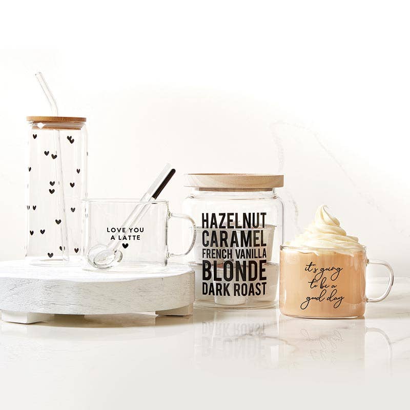 Glass Cold Brew Tumbler - Black Hearts - Image 2