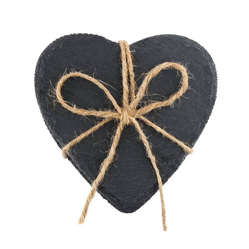 Heart Slate Coasters - Set of 4 - Image 2