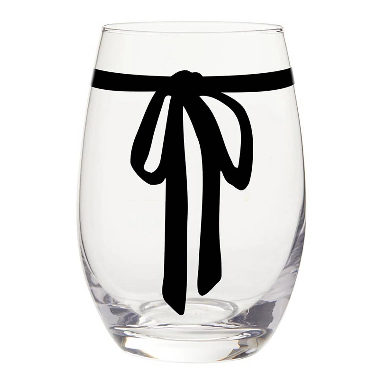 Stemless Wine Glass - Black Bow - Image 2