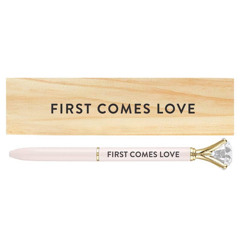 Santa Barbara Design Studio by Creative Brands - Wood Box with Gem Pen - First Comes Love
