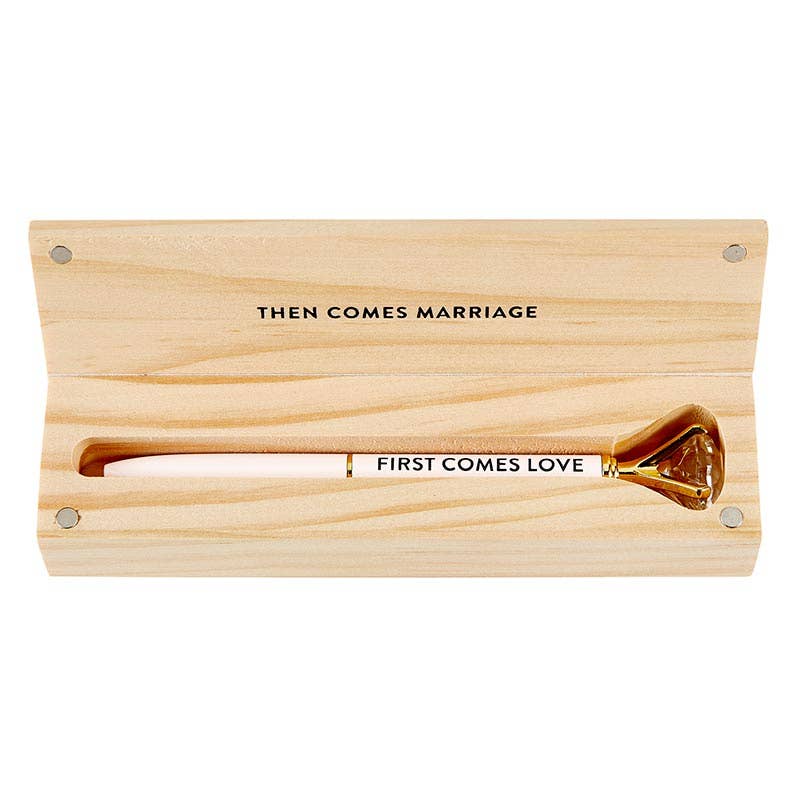 Santa Barbara Design Studio by Creative Brands - Wood Box with Gem Pen - First Comes Love - Image 2