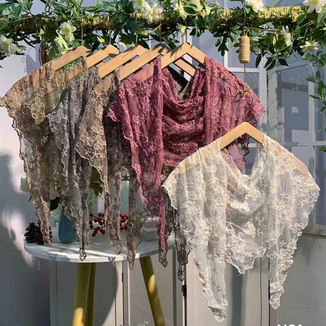 Embroidered Lace Shawl Scarf -Assorted Sold Separately