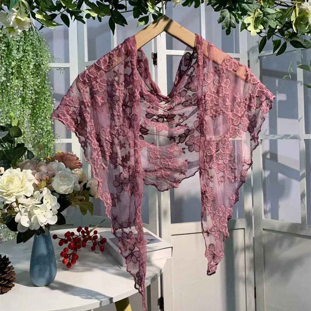 Embroidered Lace Shawl Scarf -Assorted Sold Separately - Image 2