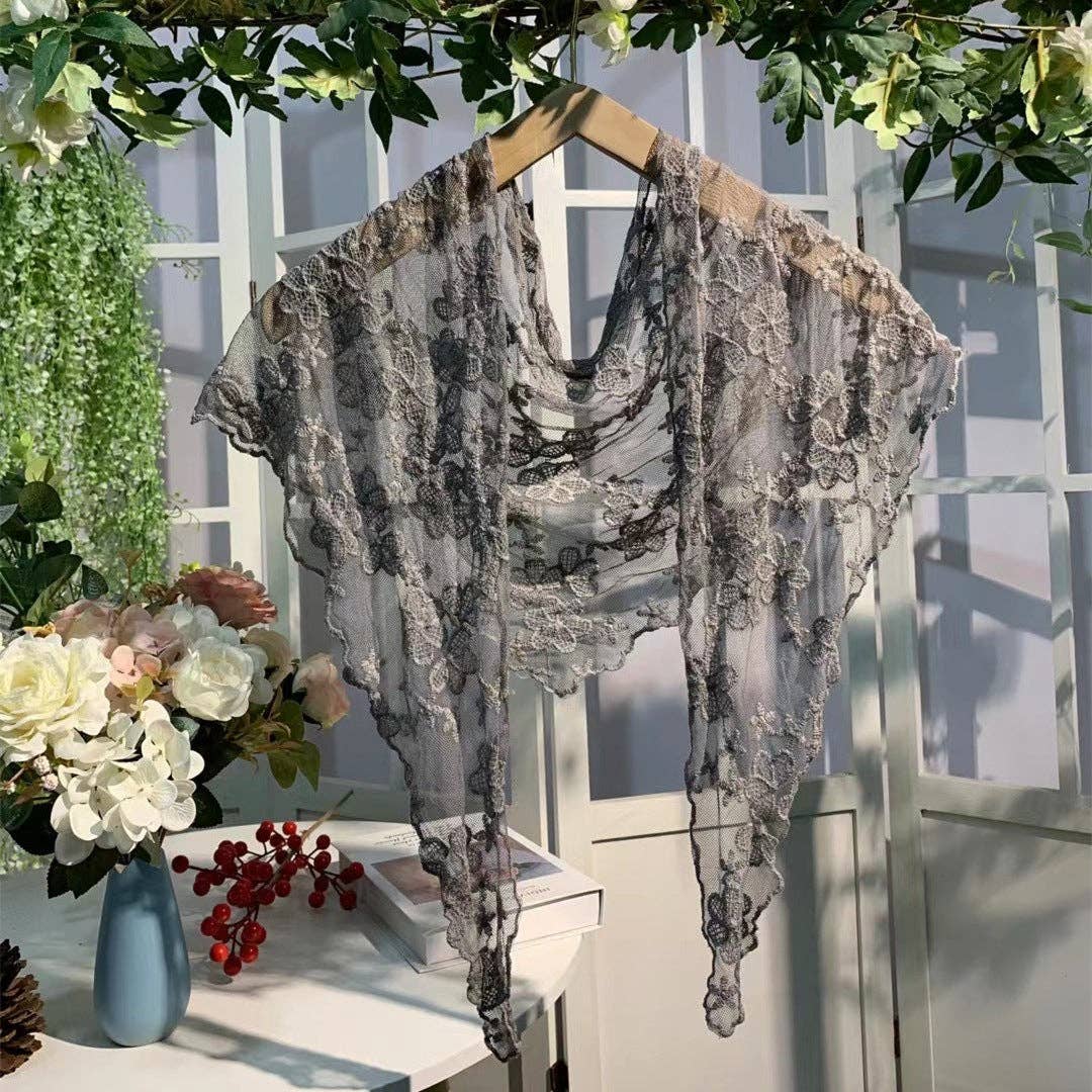 Embroidered Lace Shawl Scarf -Assorted Sold Separately - Image 7