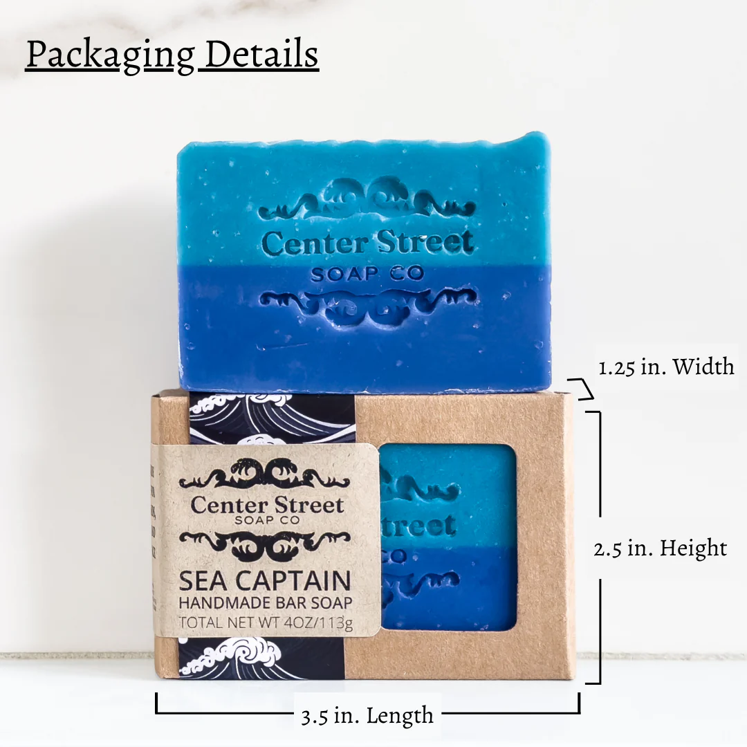 Sea Captain Vegan Handmade Bar Soap For Men - 4oz - Image 3