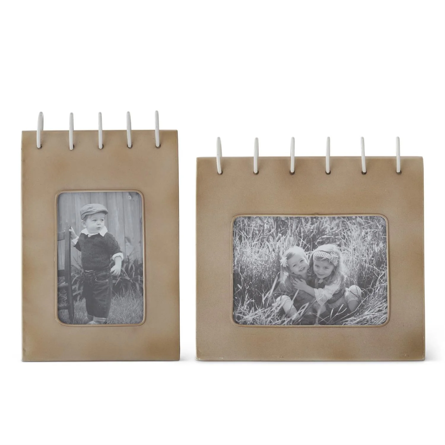 Taupe Faux Spiral Notebook Photo Frames-sold separately
