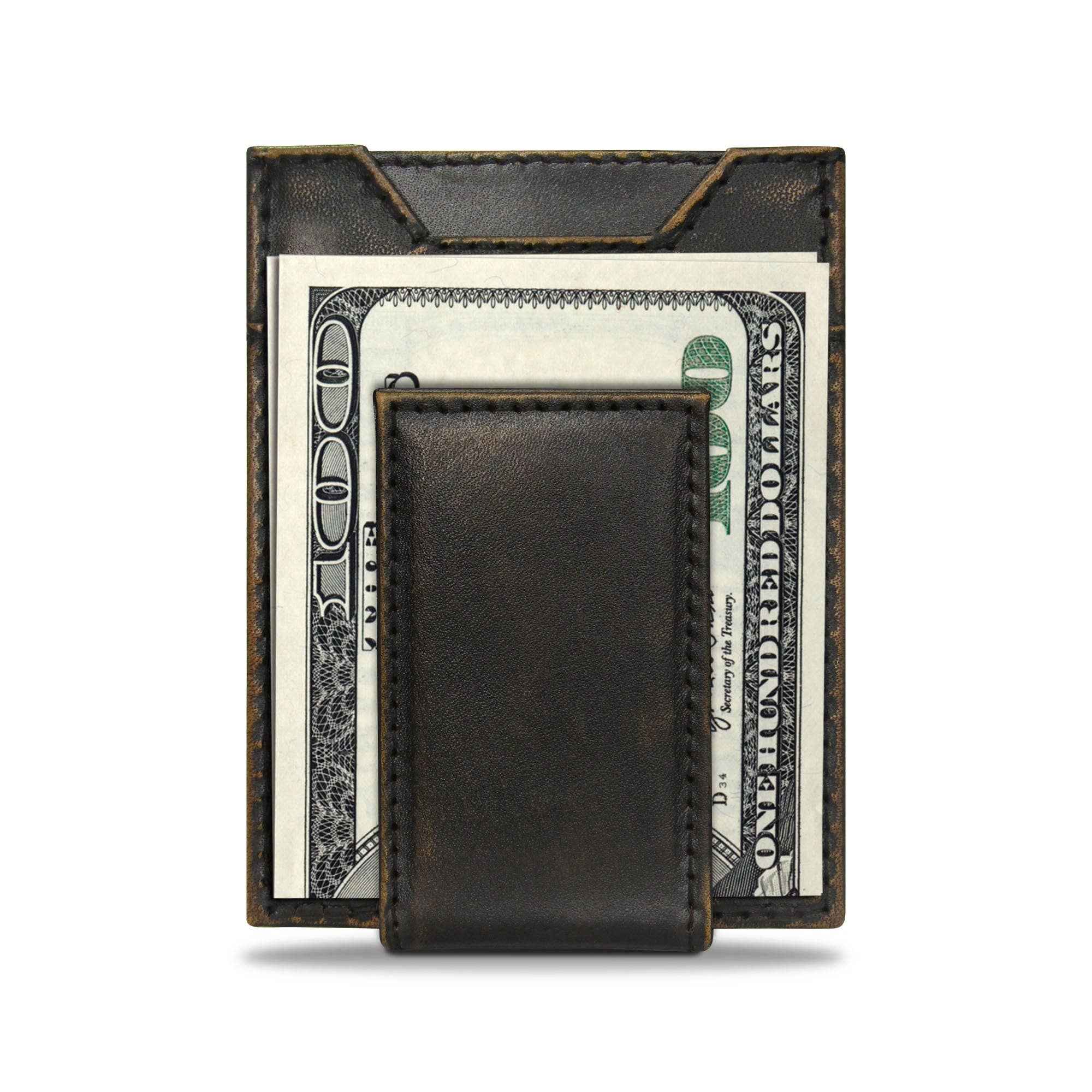 Shotshell Burnished Leather Magnetic Front Pocket Wallet - Image 2