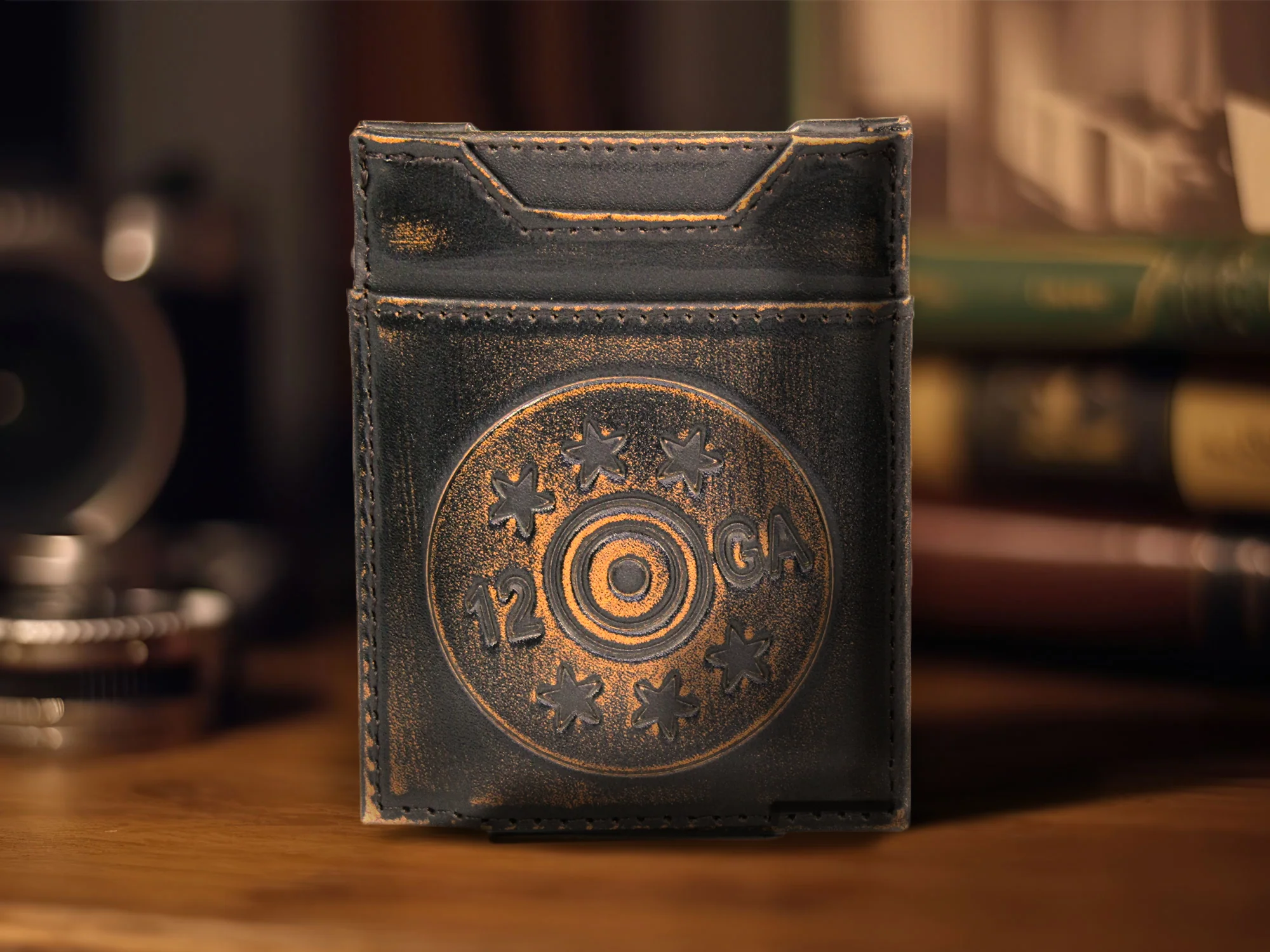 Shotshell Burnished Leather Magnetic Front Pocket Wallet - Image 3