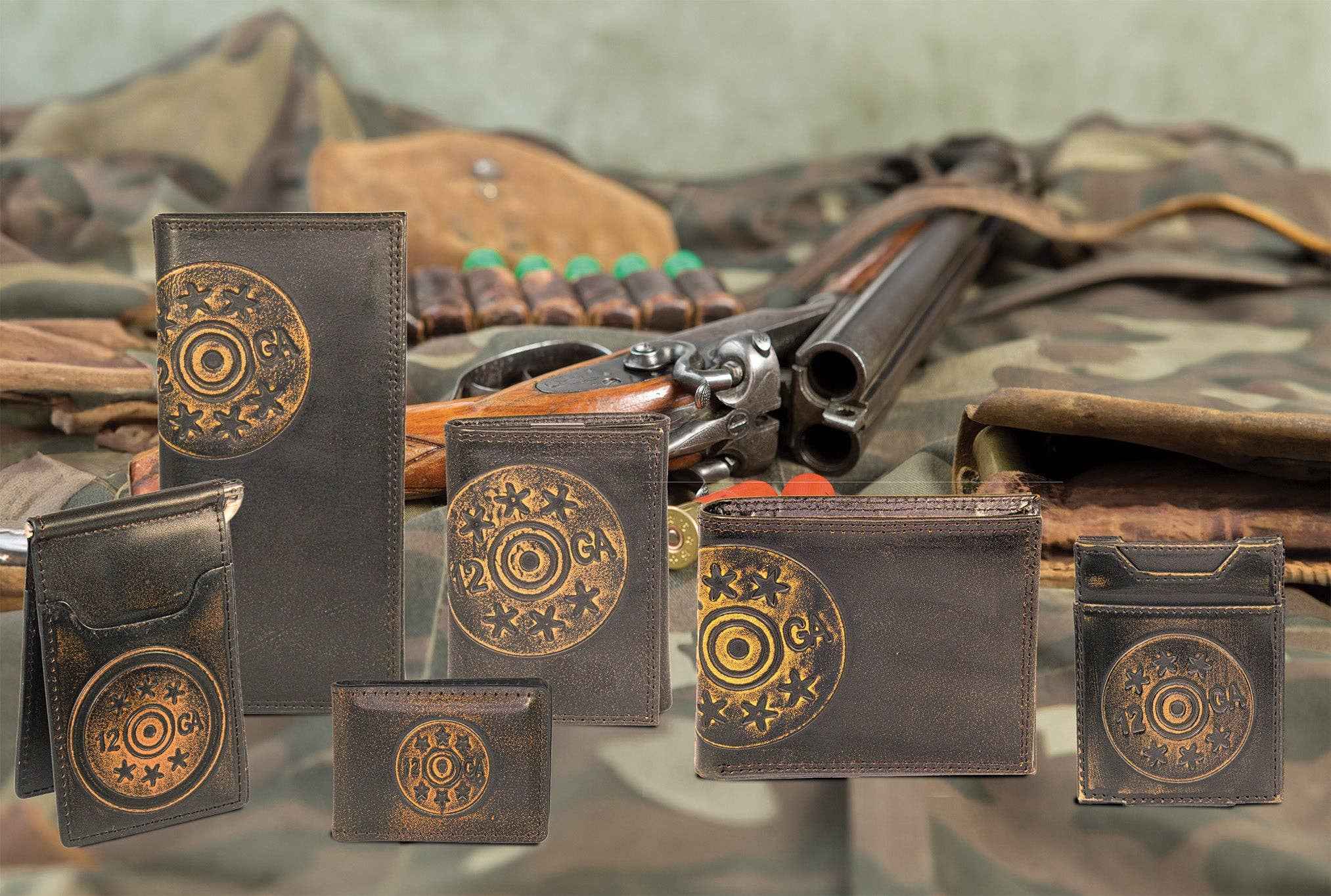Shotshell Burnished Leather Magnetic Front Pocket Wallet - Image 4