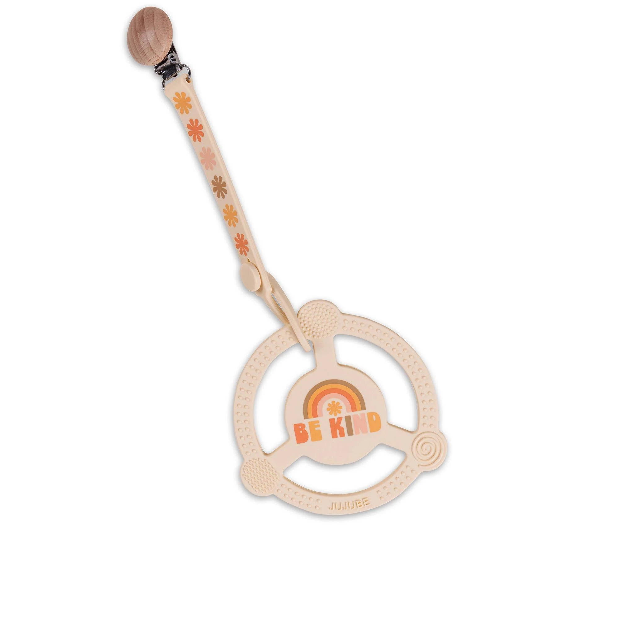 Silicone Teether Ring with Detachable Clip Be Kind Rainbows - Image 2