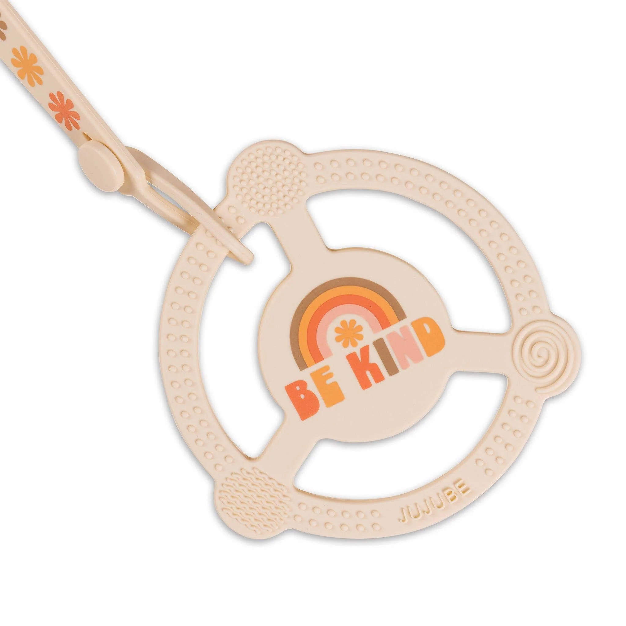 Silicone Teether Ring with Detachable Clip Be Kind Rainbows - Image 3