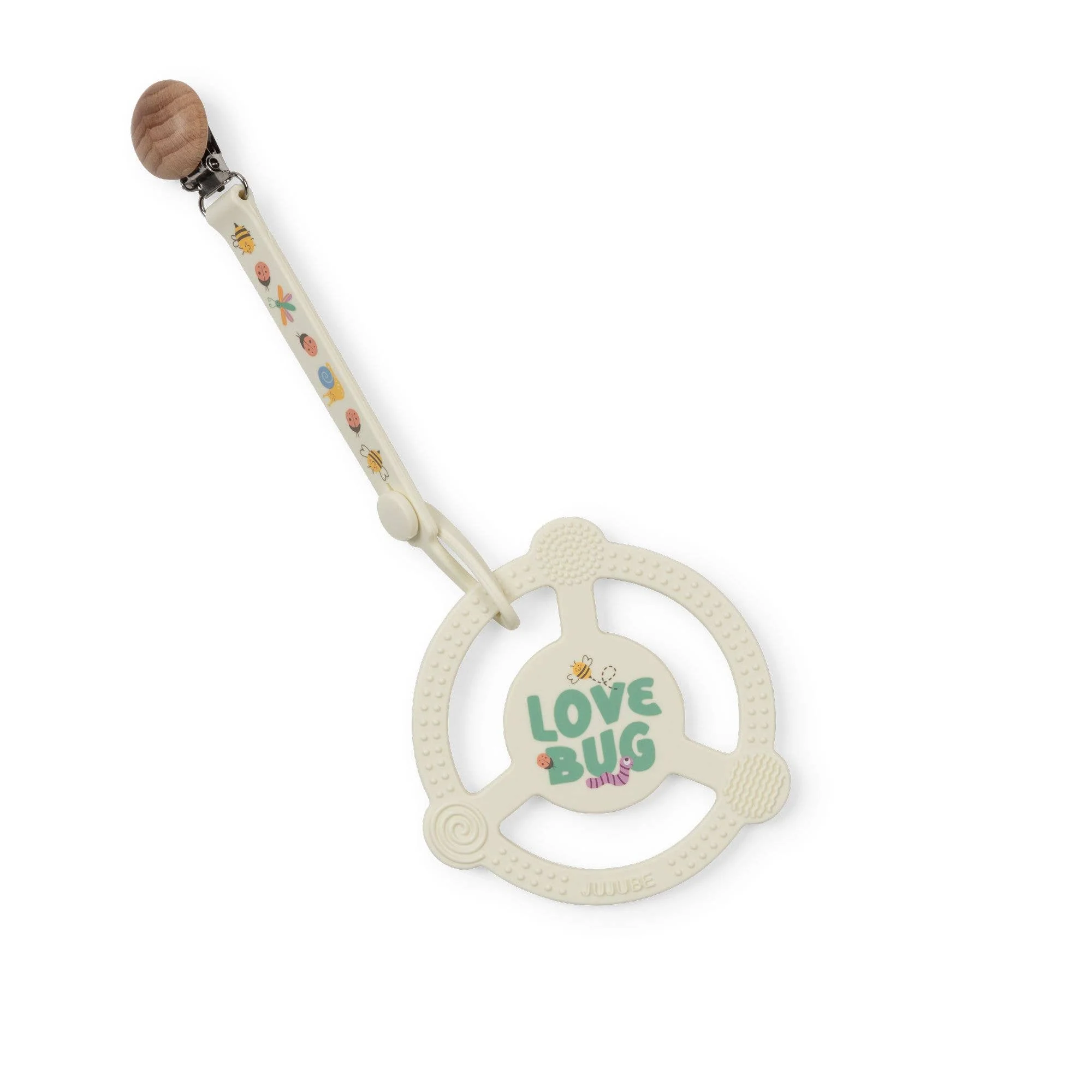Silicone Teether Ring with Detachable Clip Love Bug - Image 2