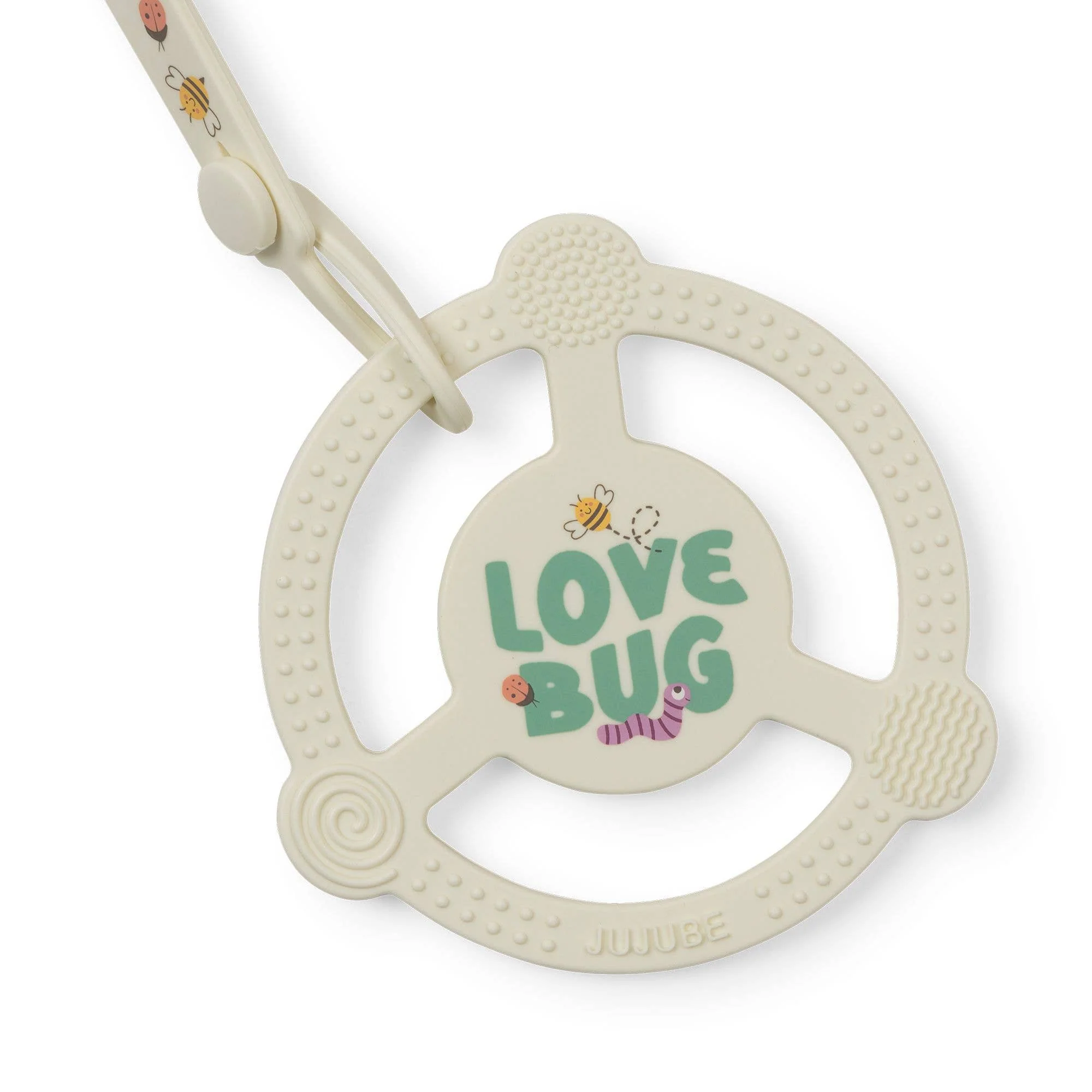Silicone Teether Ring with Detachable Clip Love Bug - Image 3