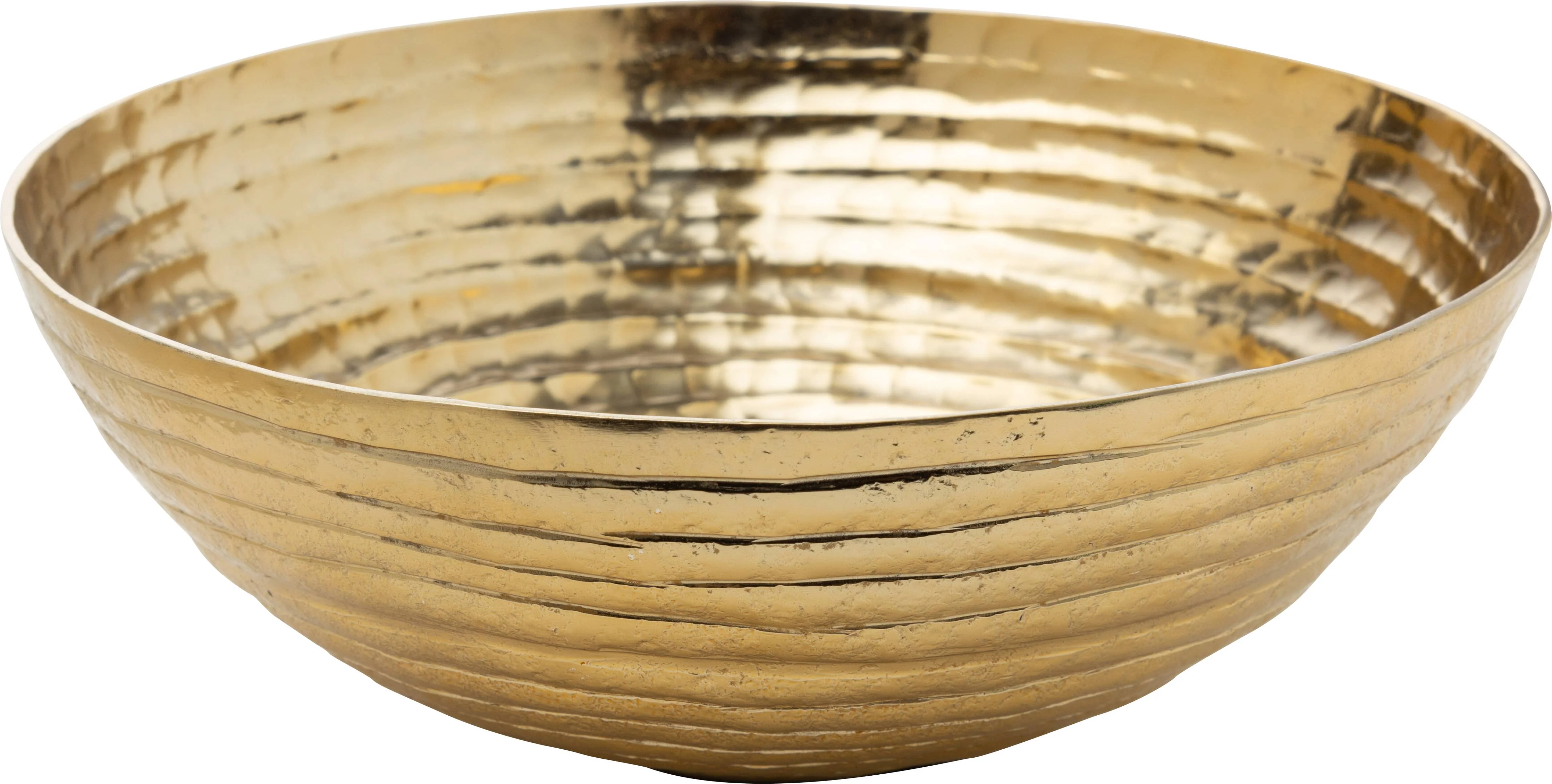 Gold Hammered Finish Aluminum Bowl-9x3in