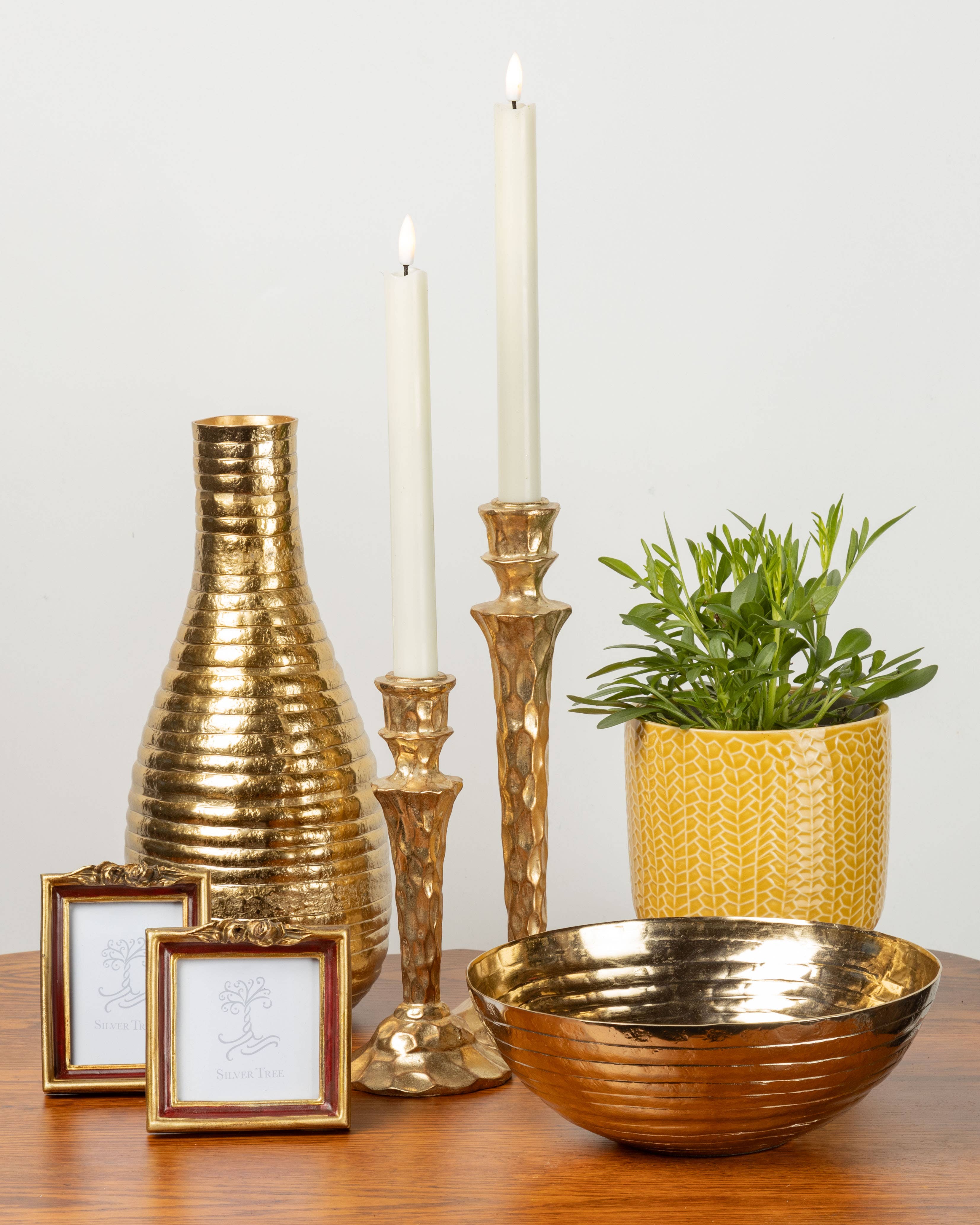 Gold Hammered Finish Aluminum Bowl-9x3in - Image 4