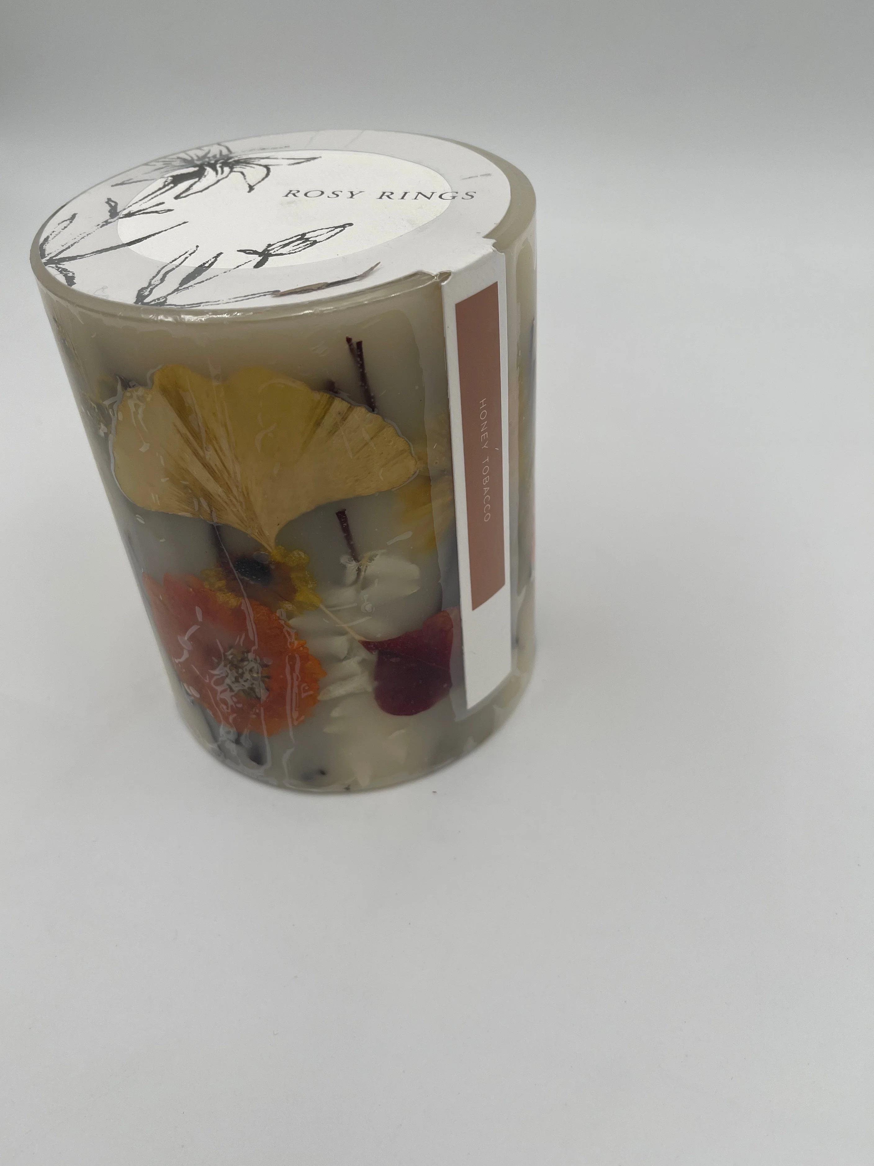 Small Round Botanical Candle-Honey Tobacco