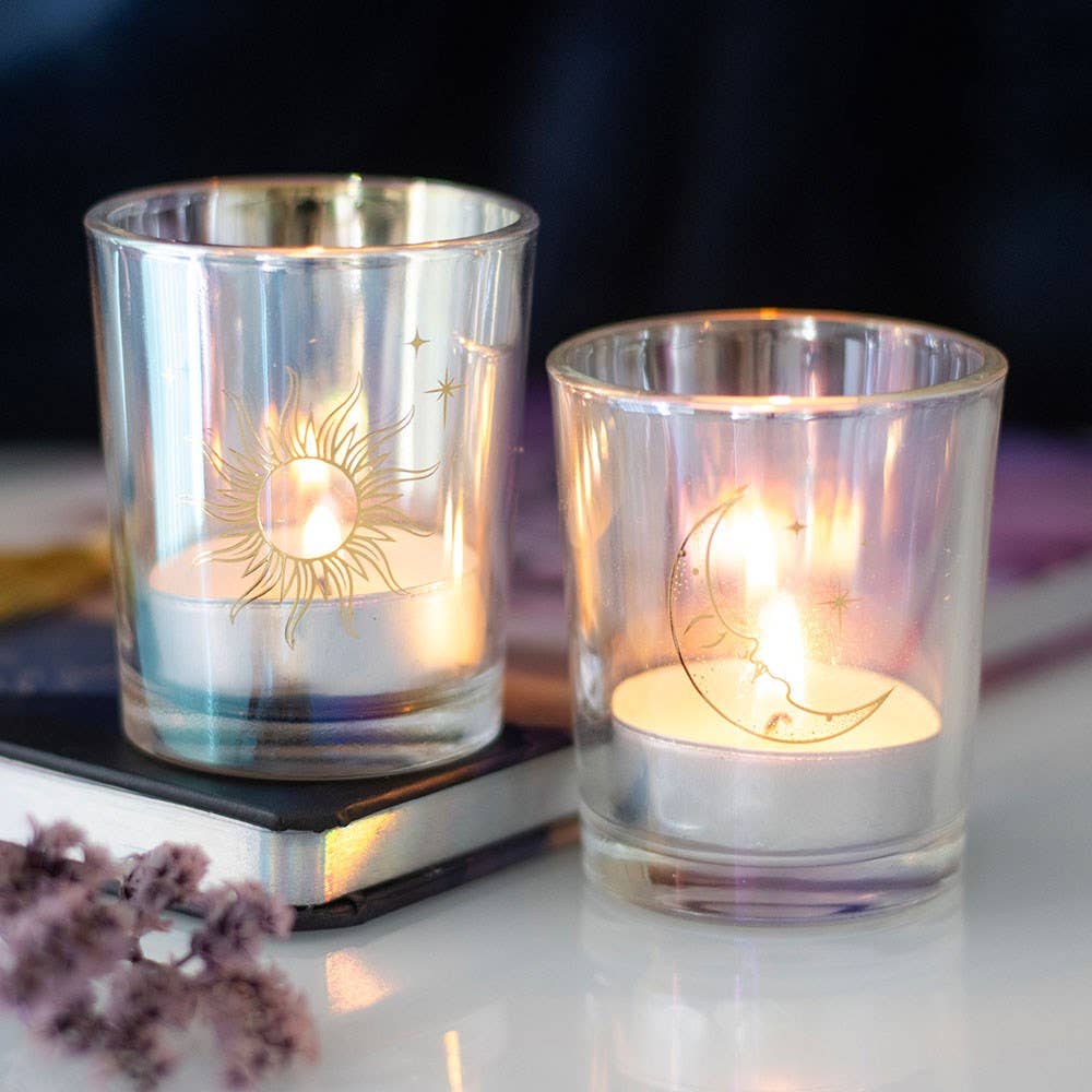 Sun & Moon Votive Candle Holders Set of Two