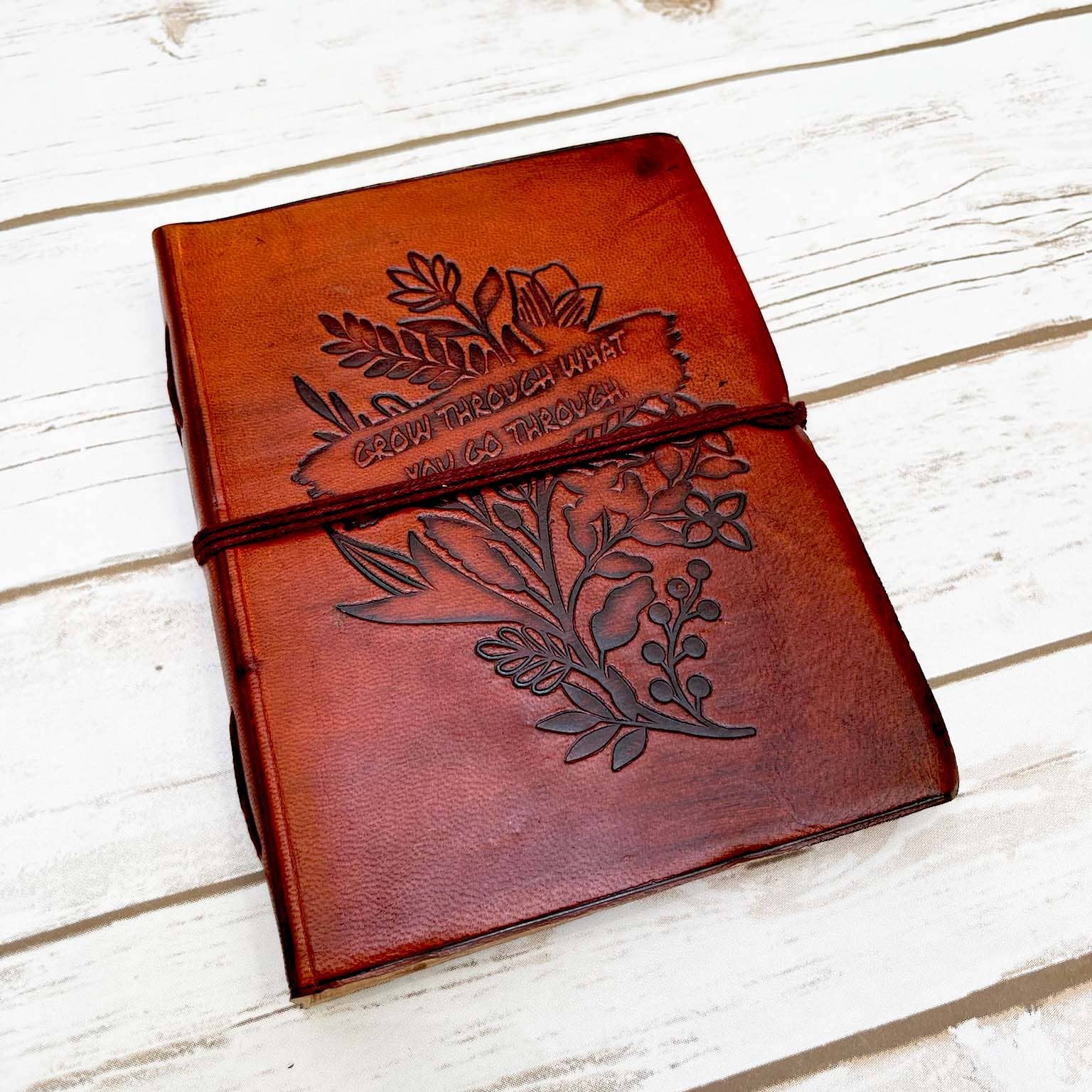 Grow Through Quote Leather Journal - 8x6 - Image 4
