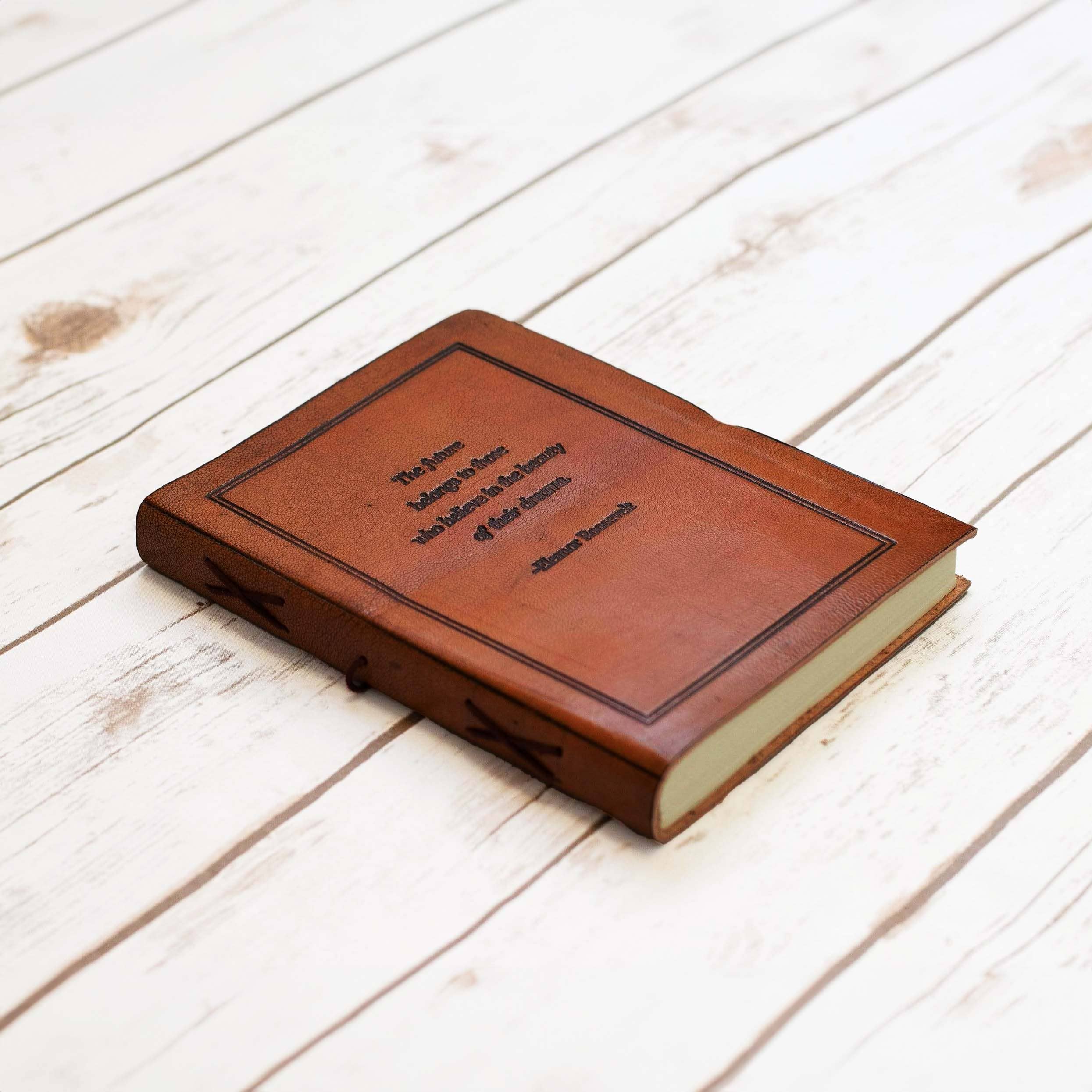 The Future Belongs, Eleanor Roosevelt Leather Journal - 8x6 - Image 3
