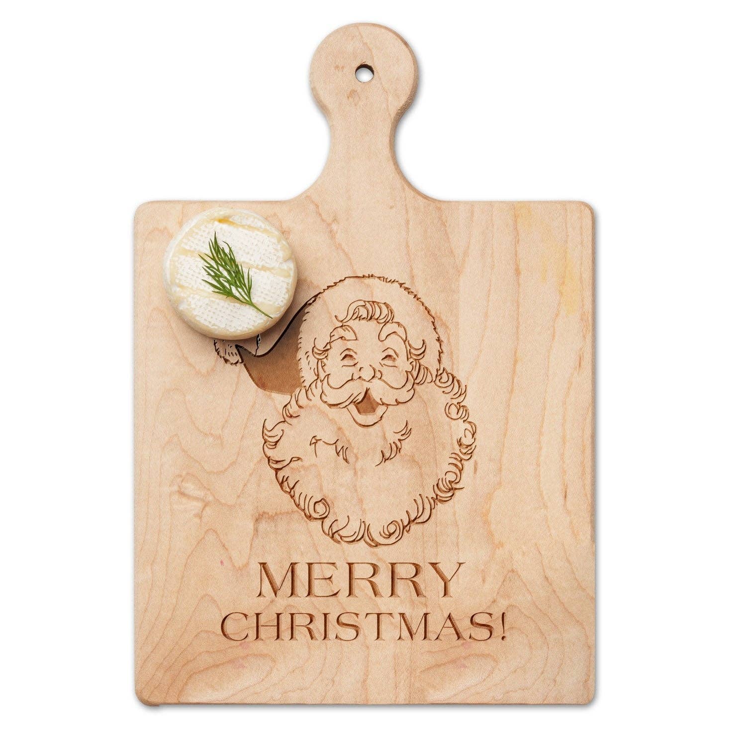 Sophistiplate - Artisan Maple Paddle Board | Santa Merry Christmas | 9" x 6"