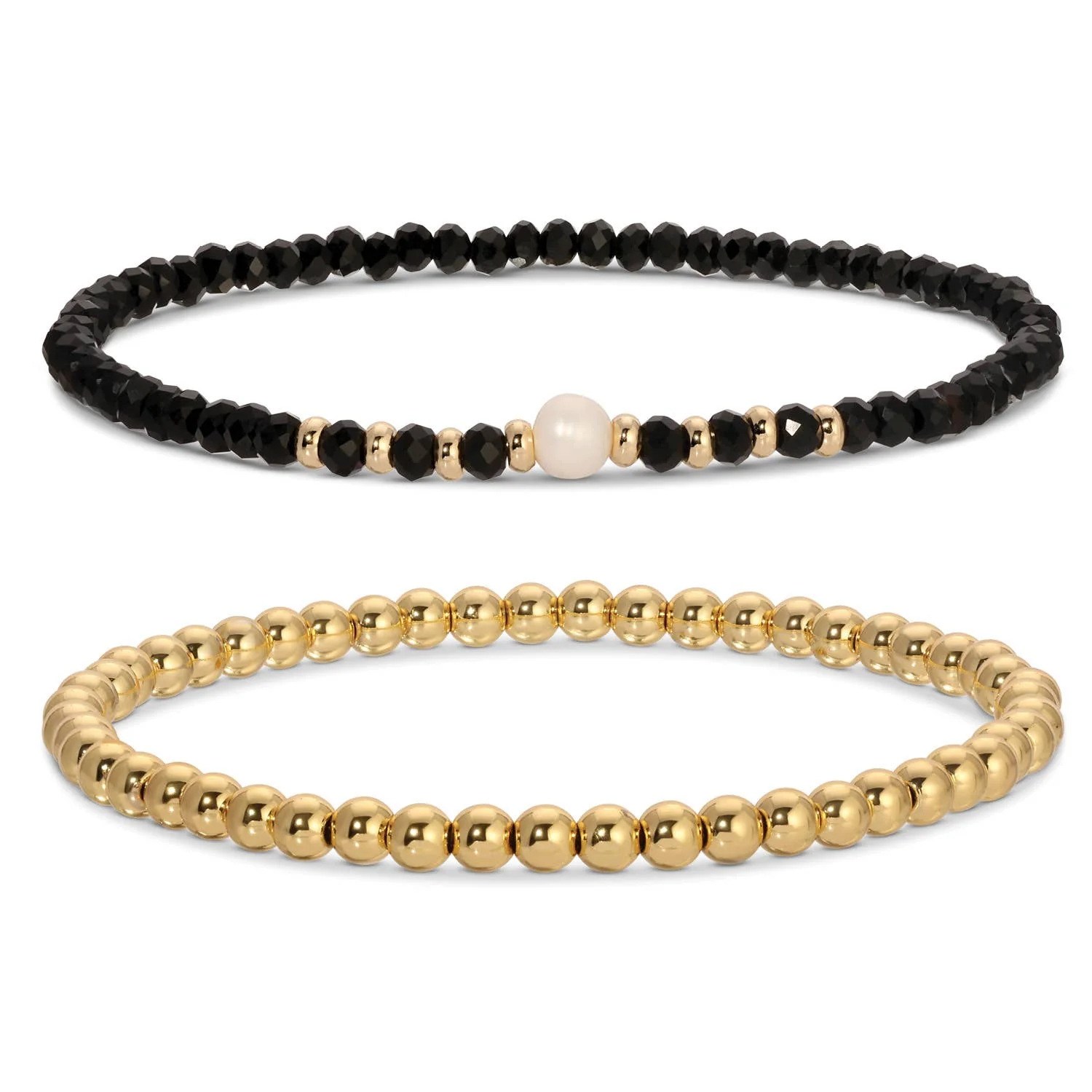 Beaded Duo Pearl Bracelet Set - Image 2