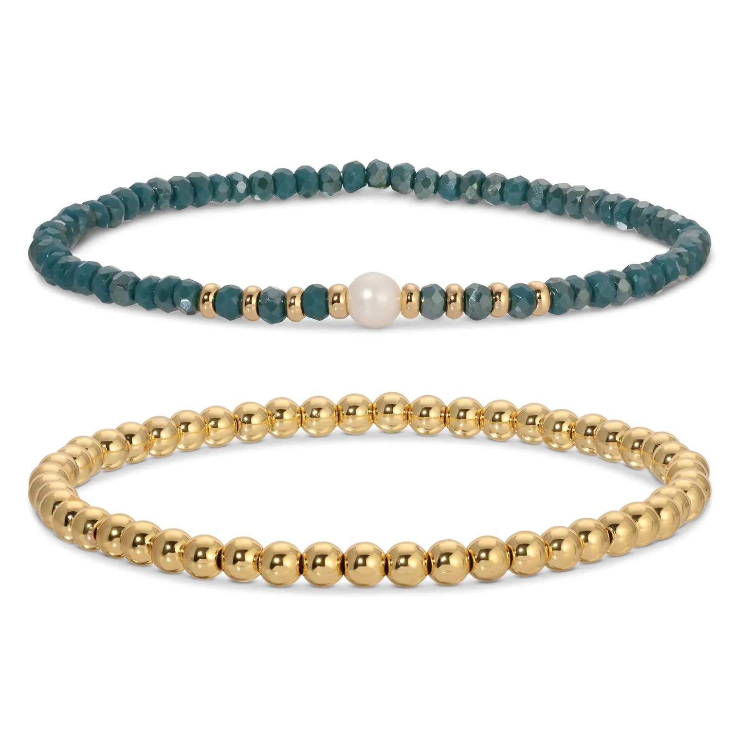 Beaded Duo Pearl Bracelet Set - Image 9