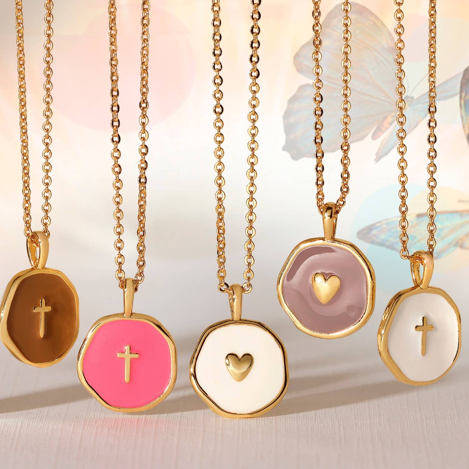 Tiny Cross Pendant Necklace - Image 3