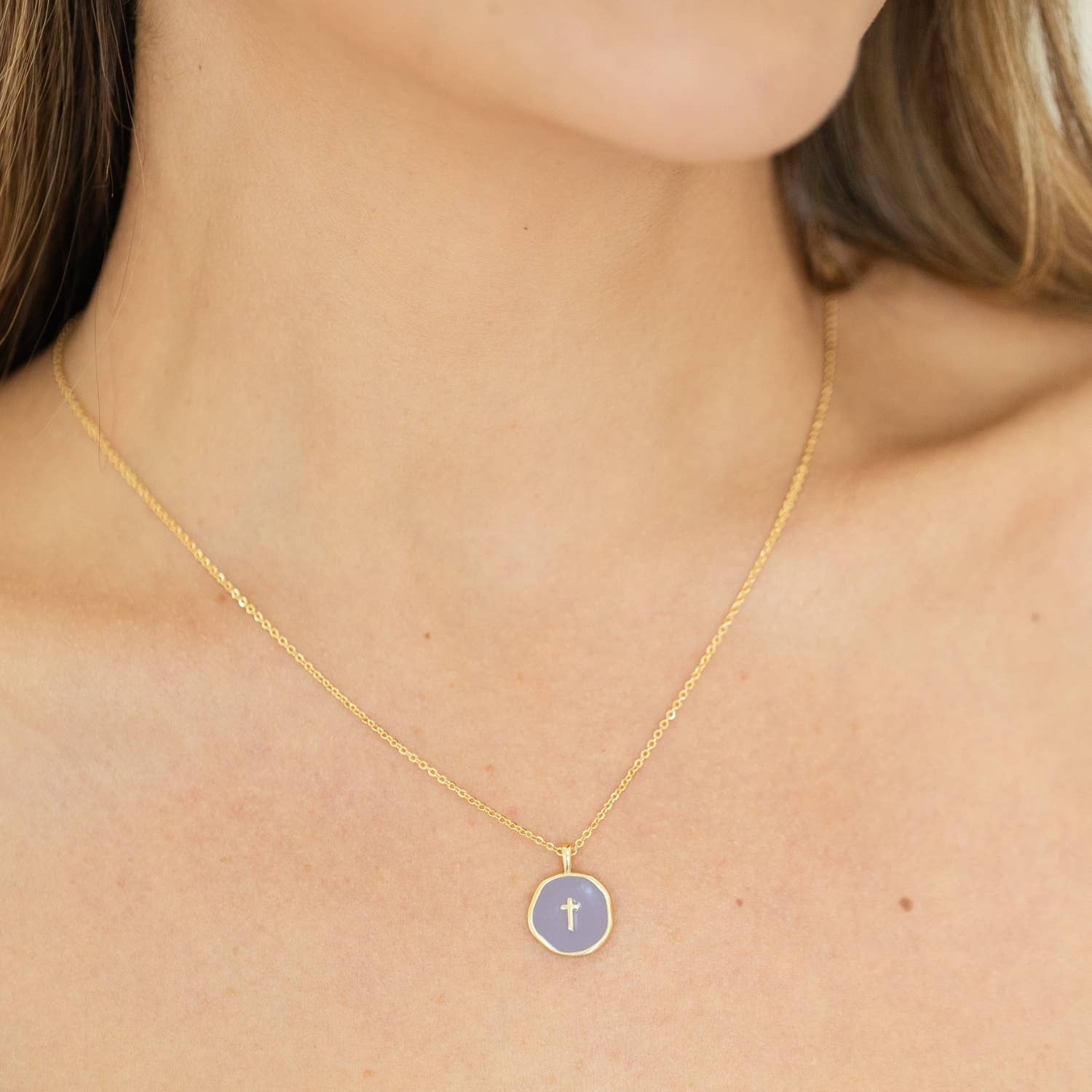 Tiny Cross Pendant Necklace - Image 4
