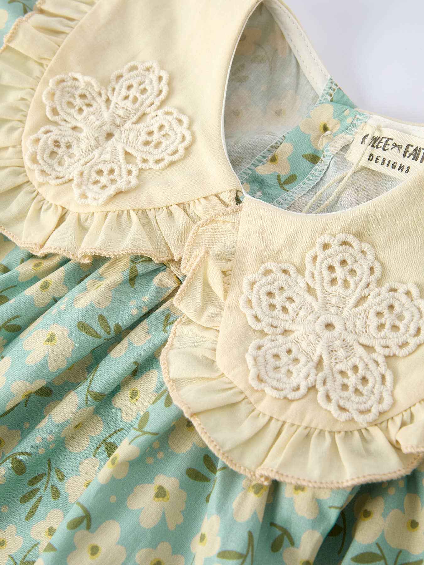 Spring Floral Print Long-Sleeved Dress w/Matching Headband: 4 - Image 7