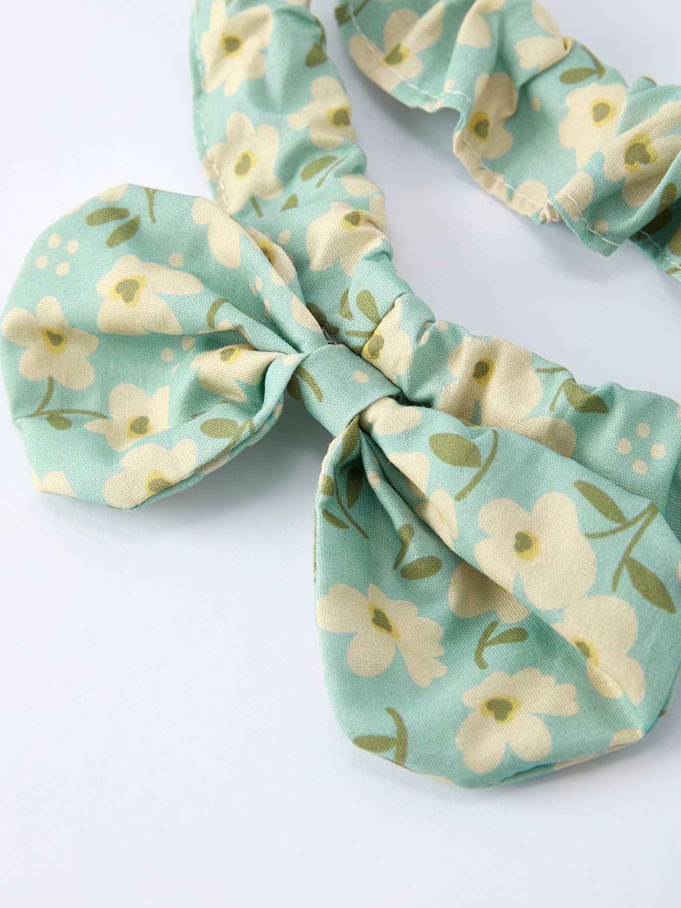 Spring Floral Print Long-Sleeved Dress w/Matching Headband: 4 - Image 9