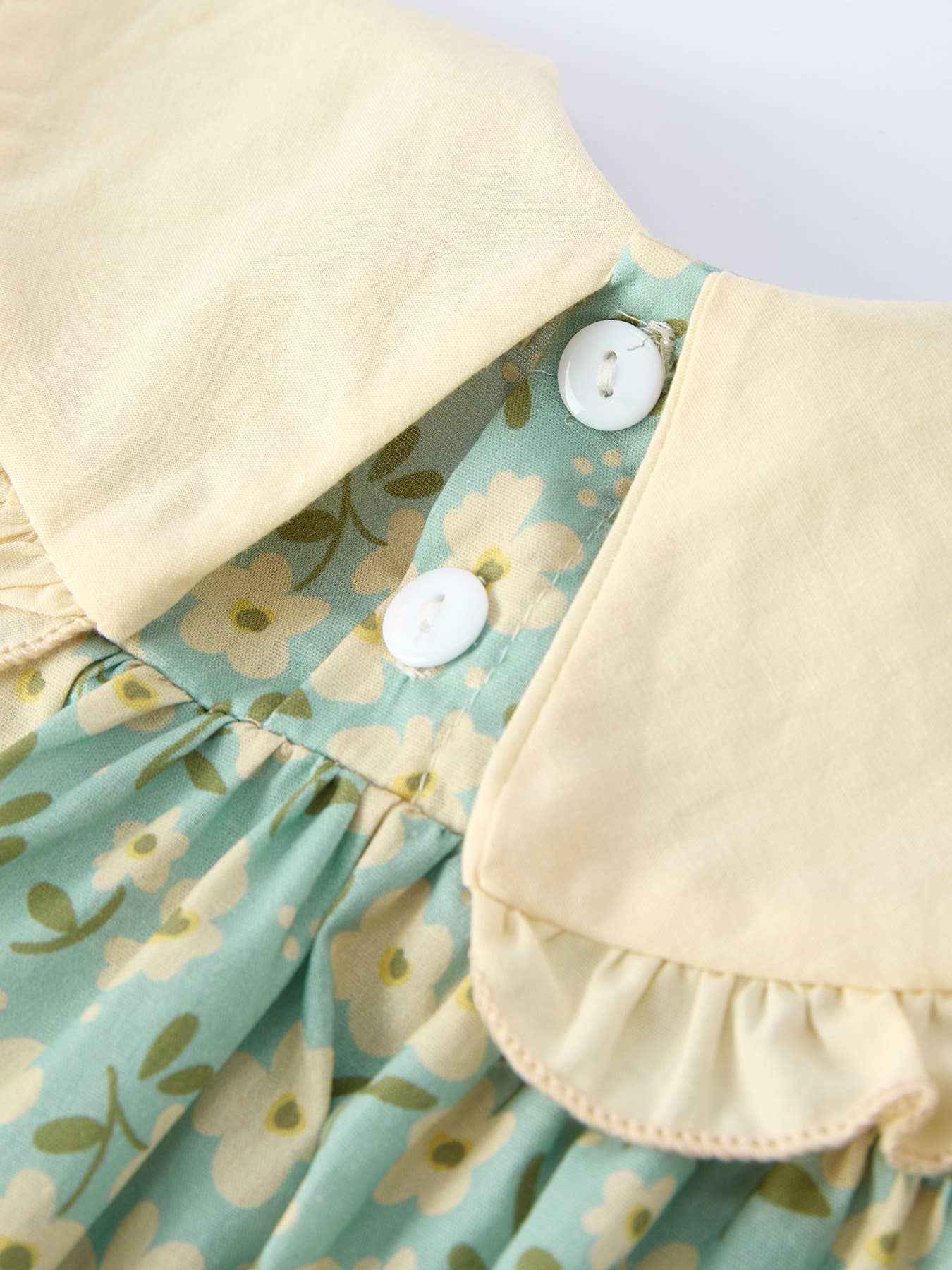 Spring Floral Print Long-Sleeved Dress & Matching Headband: 7 - Image 8