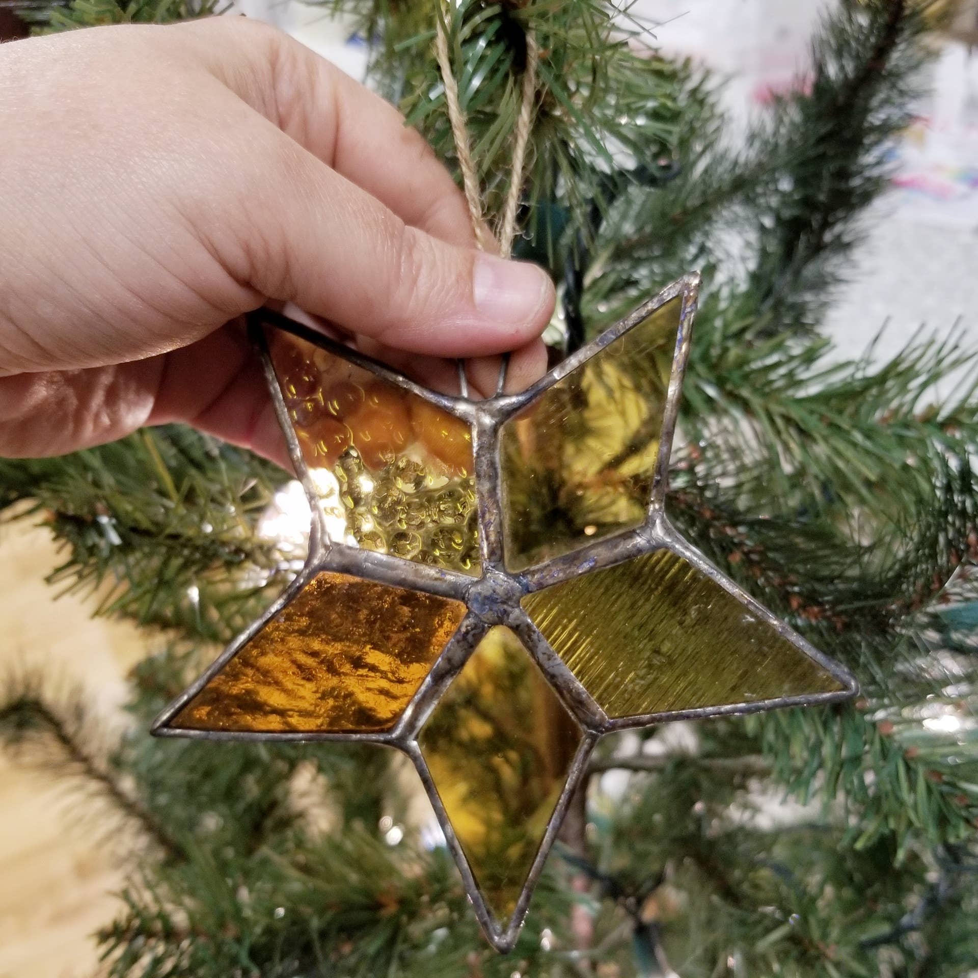 Hand Crafted Stained Glass Star Ornament - Image 2