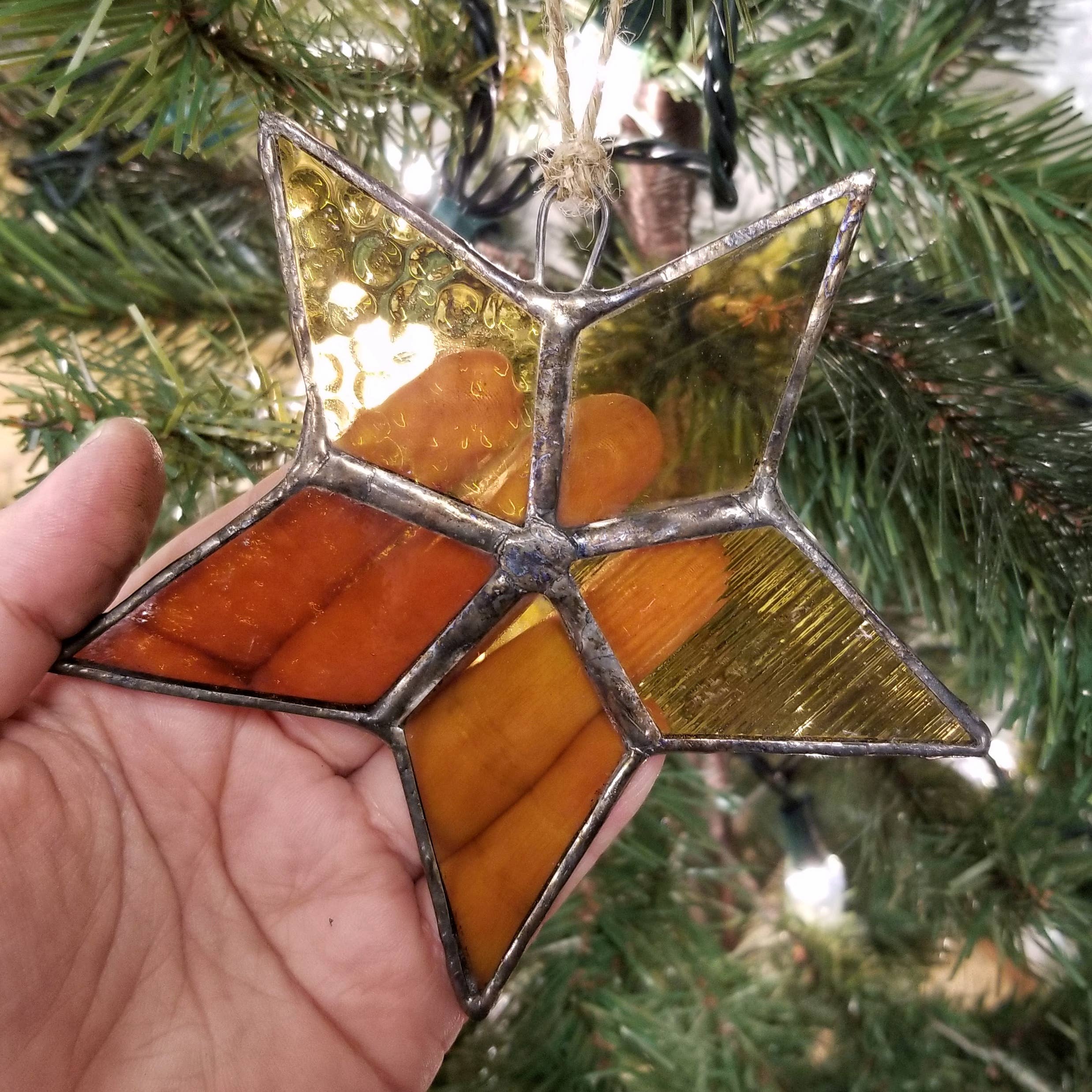 Hand Crafted Stained Glass Star Ornament - Image 4