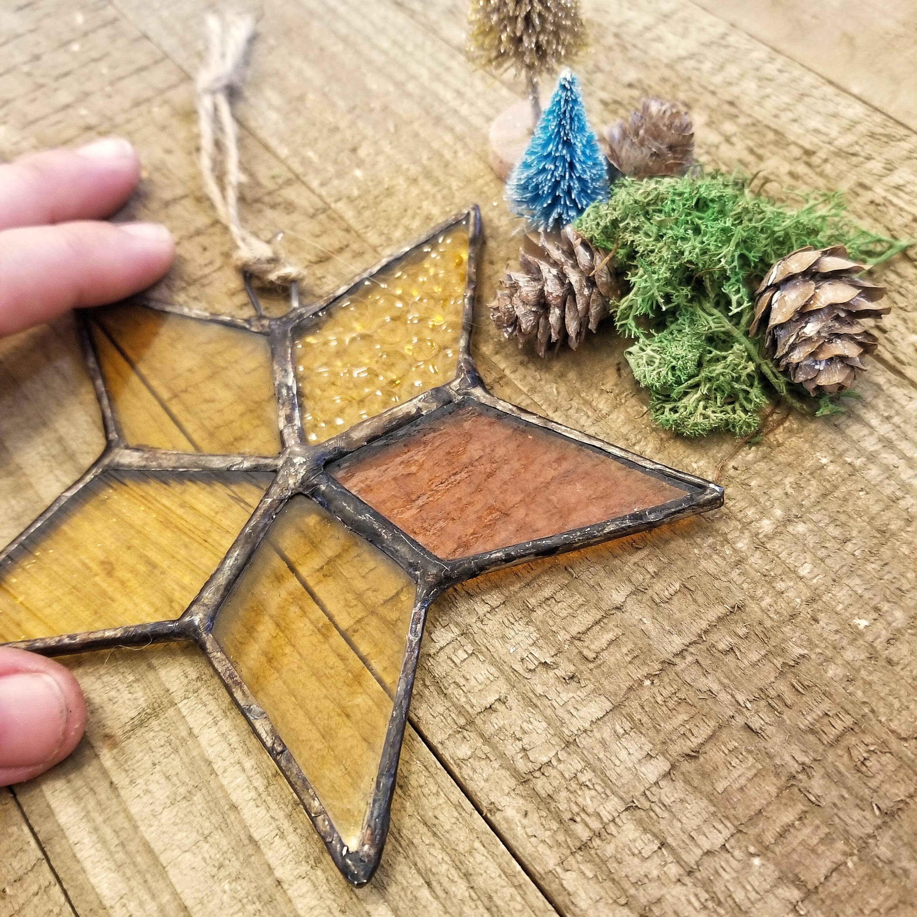 Hand Crafted Stained Glass Star Ornament - Image 5