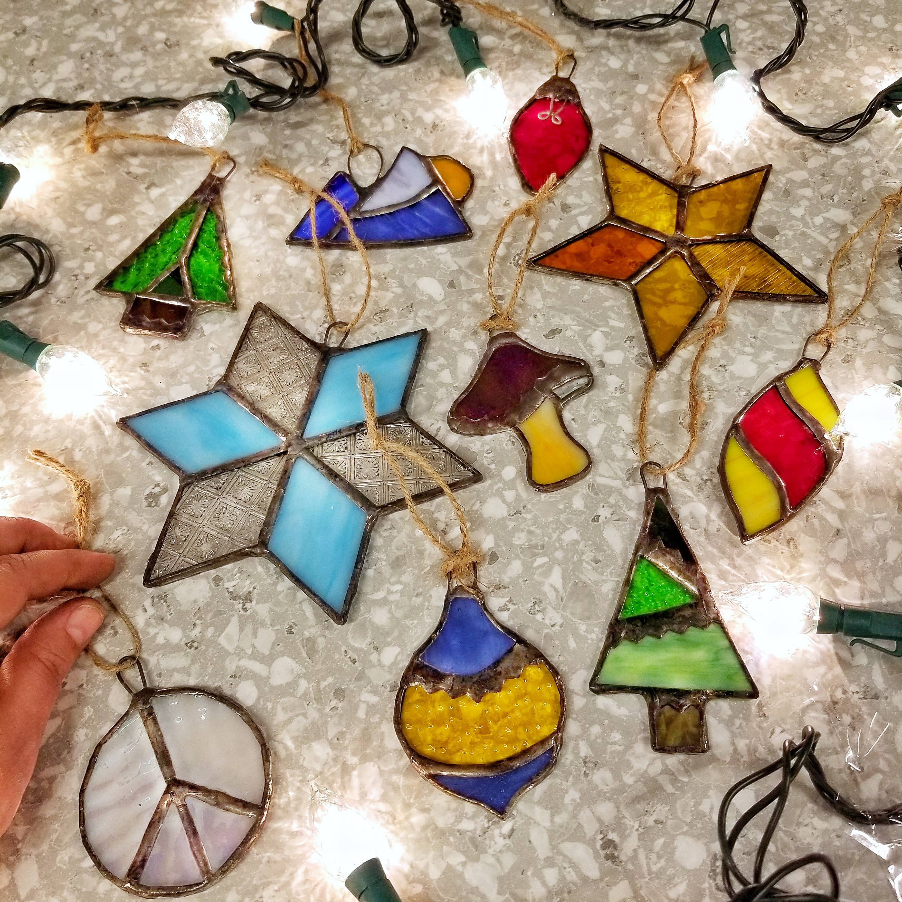 Hand Crafted Stained Glass Star Ornament - Image 7