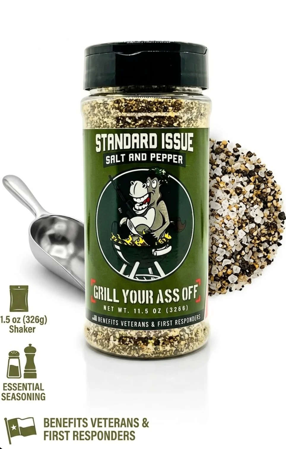 Standard Issue Salt & Pepper Seasoning - Spice Blend, BBQ: 11.5oz Bottle - Image 8