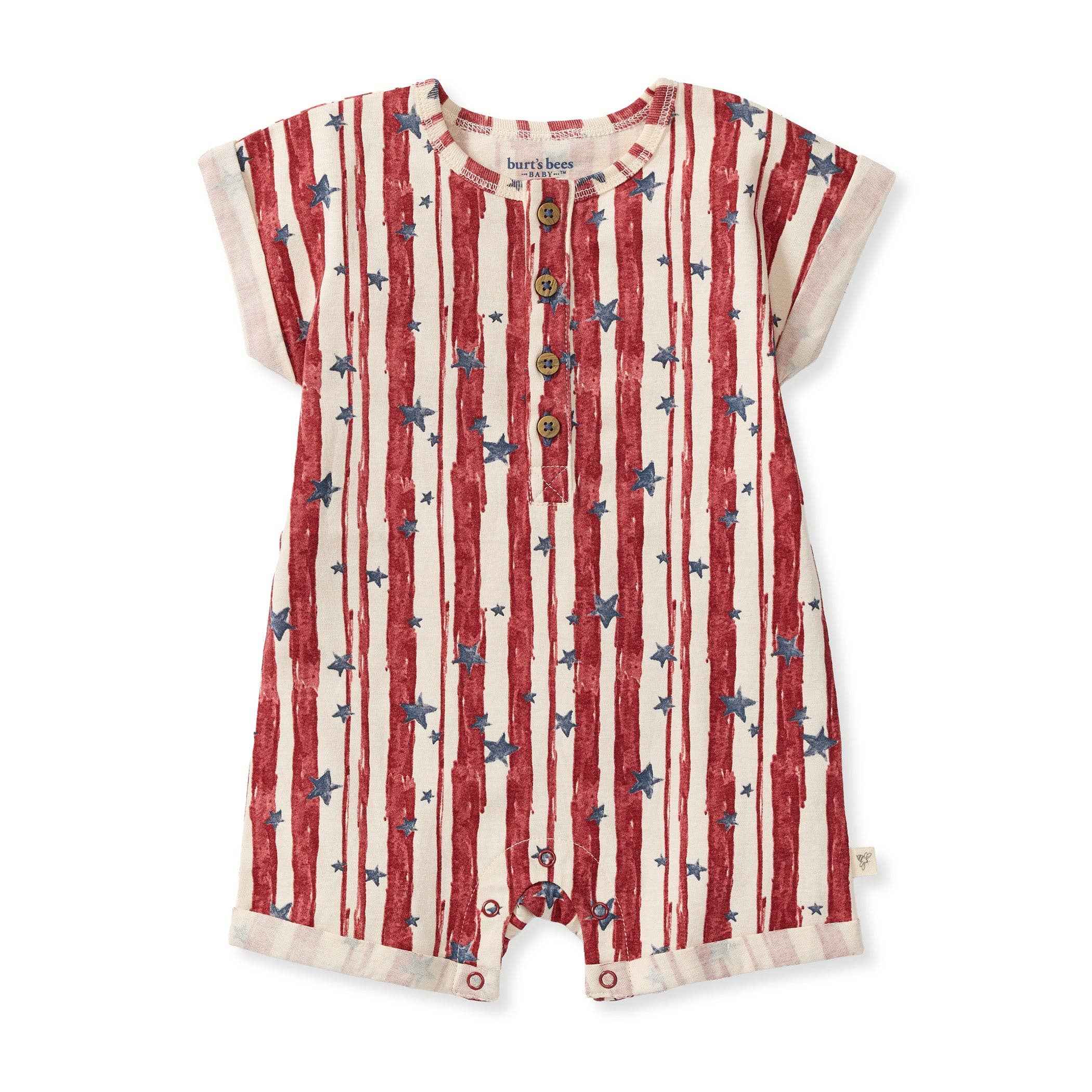 Stars & Stripes Baby Boy Romper: 6-9M