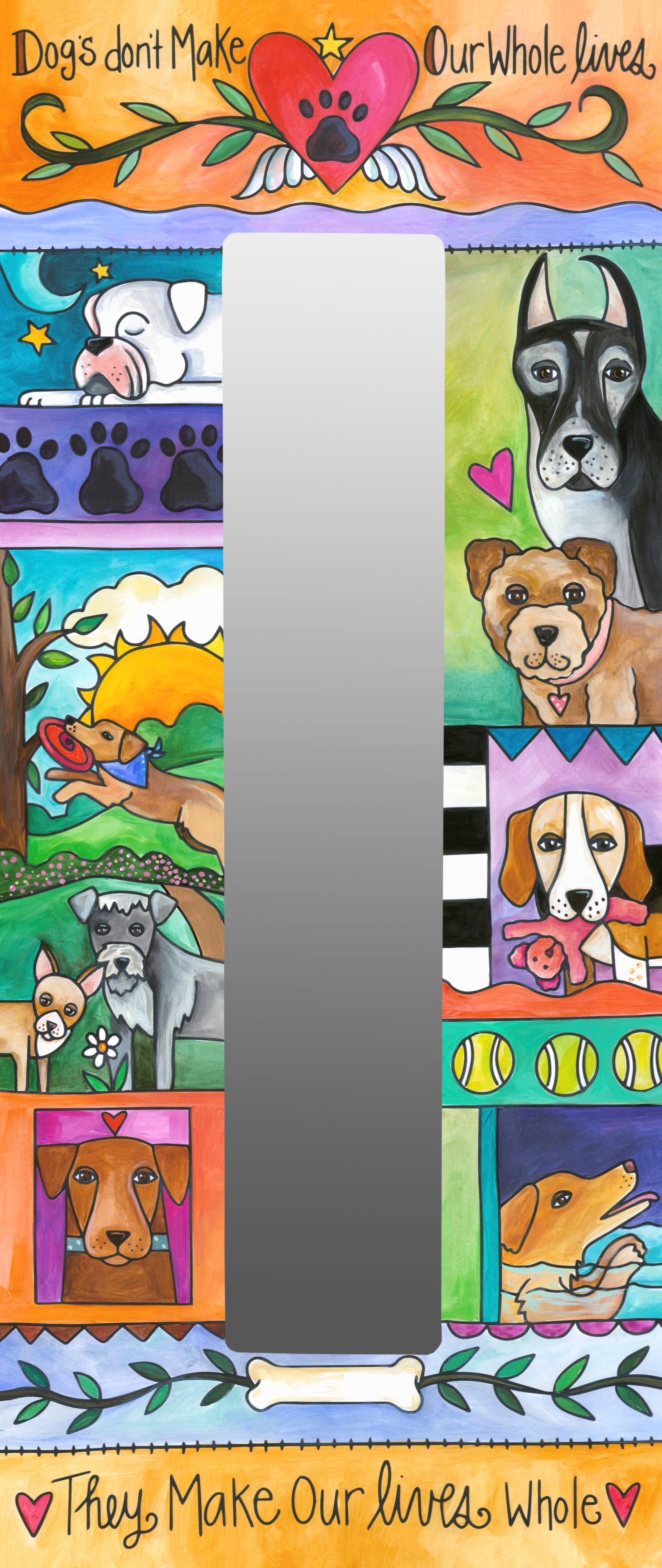 "A Dog’s World" Rectangle Mirror