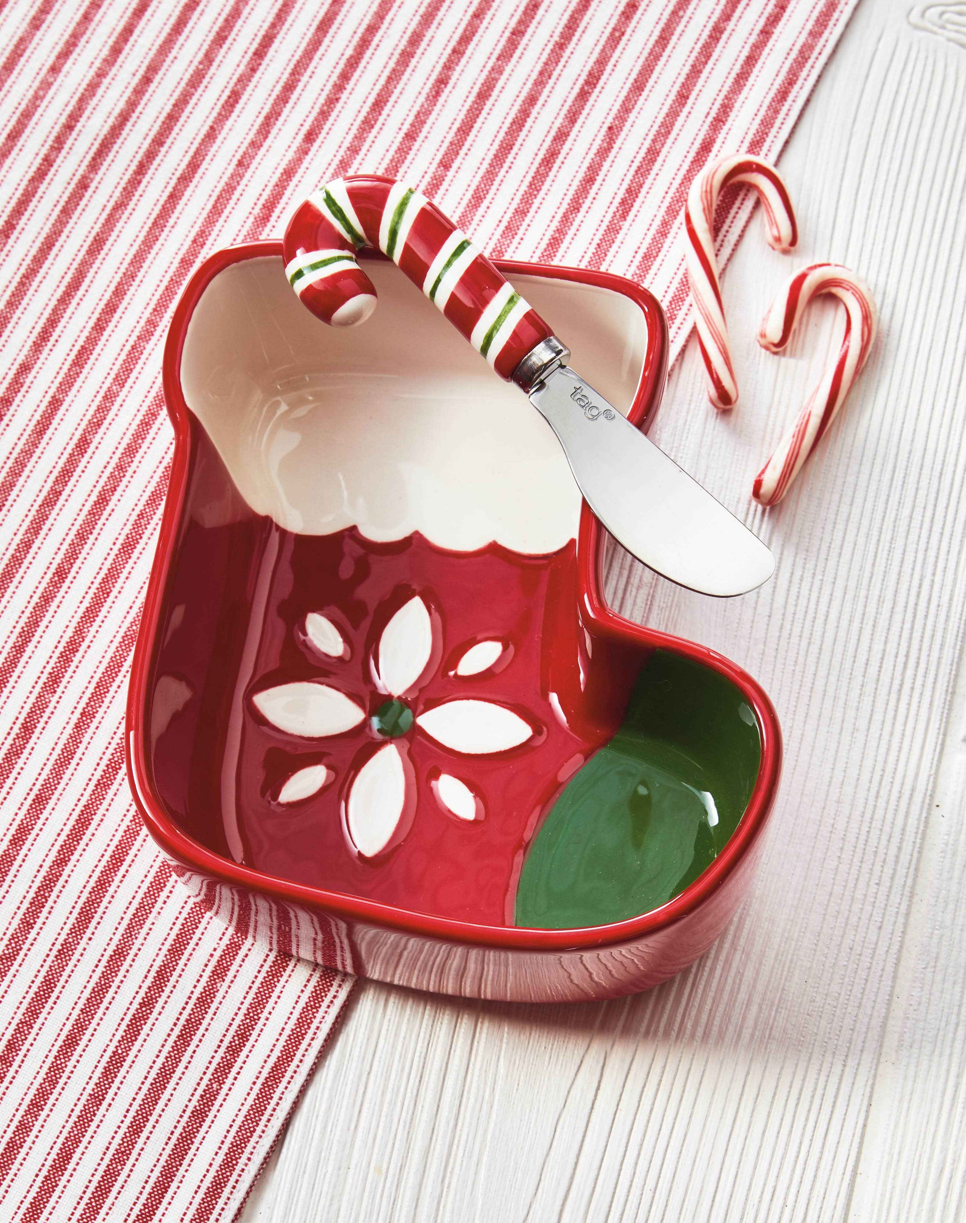 Stocking Bowl & Candy Cane Spreader Set of 2 - Image 2