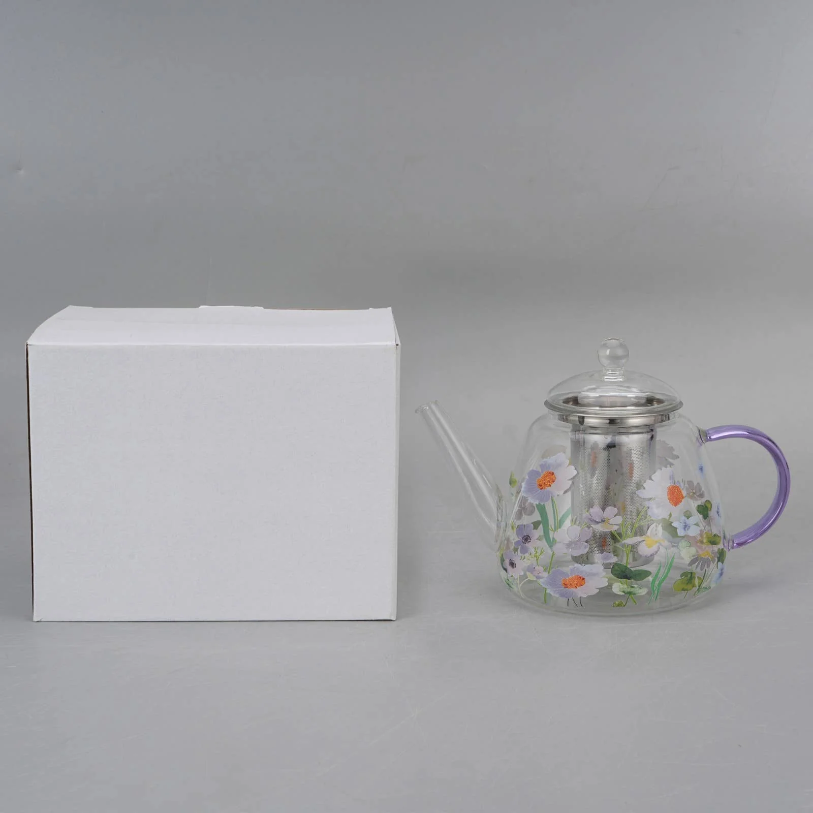 Floral Glass Teapot with Infuser 44 fl oz (1300ml) - Image 5