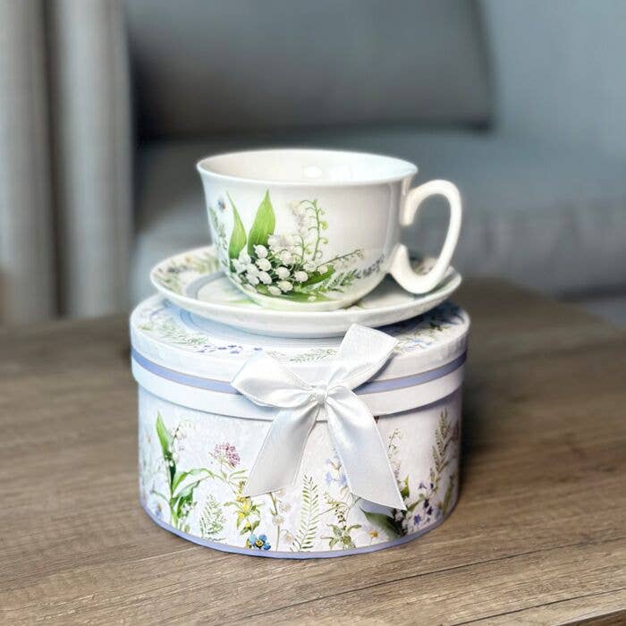Lily Porcelain Tea/Coffee Cup and Saucer in Gift Box - Image 8