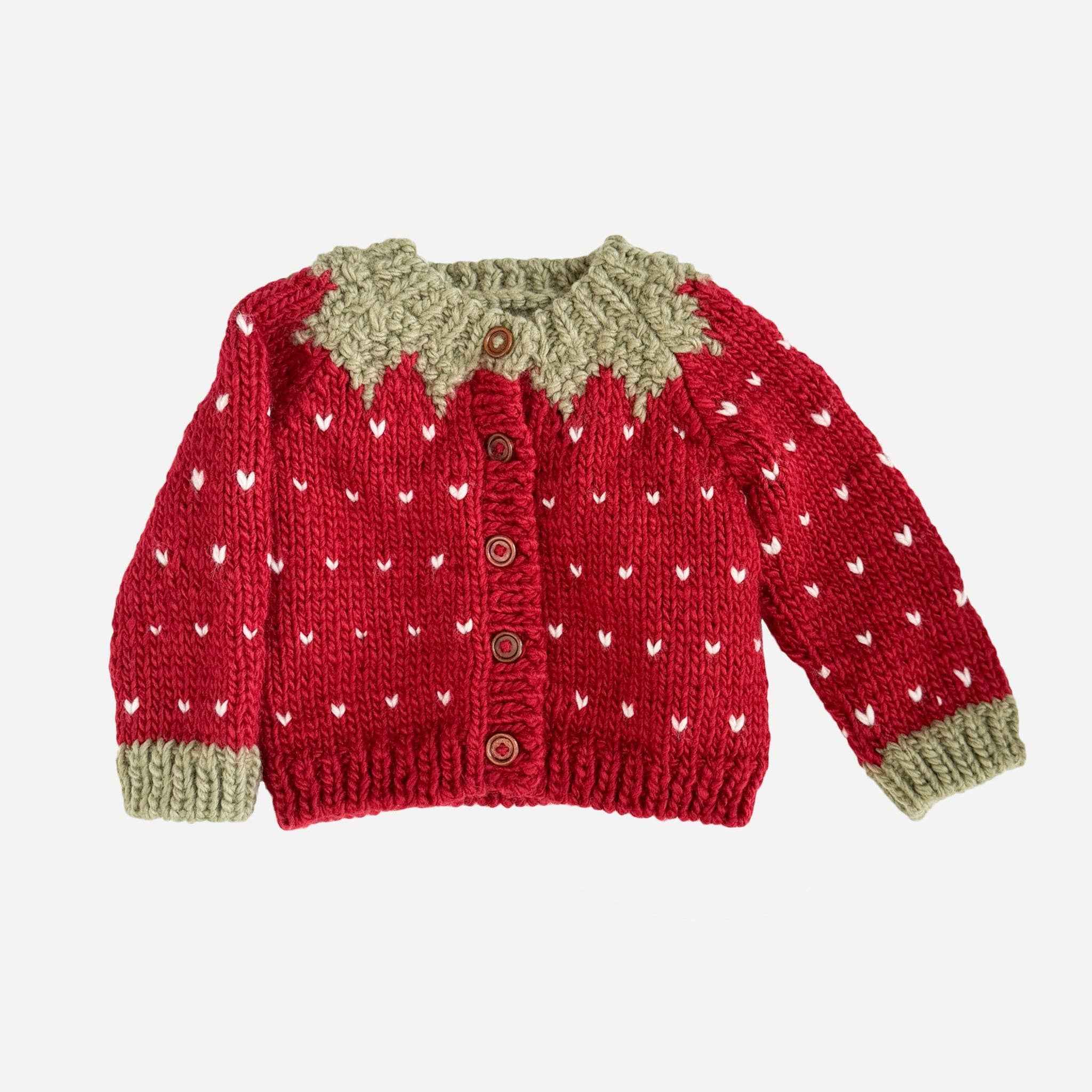 Strawberry Cardigan Baby Kids Sweater : Red / NB 0-6m