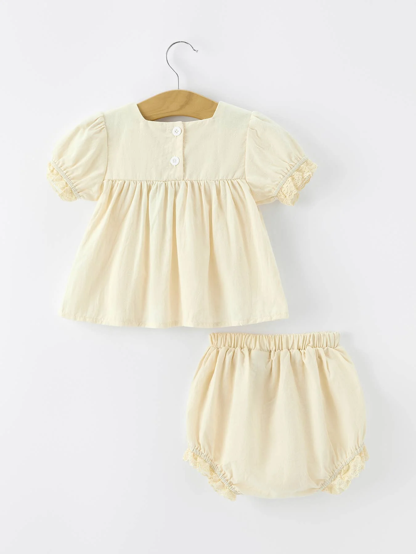 Summer Embroidered Lace Baby Top Bloomer Set - Image 2