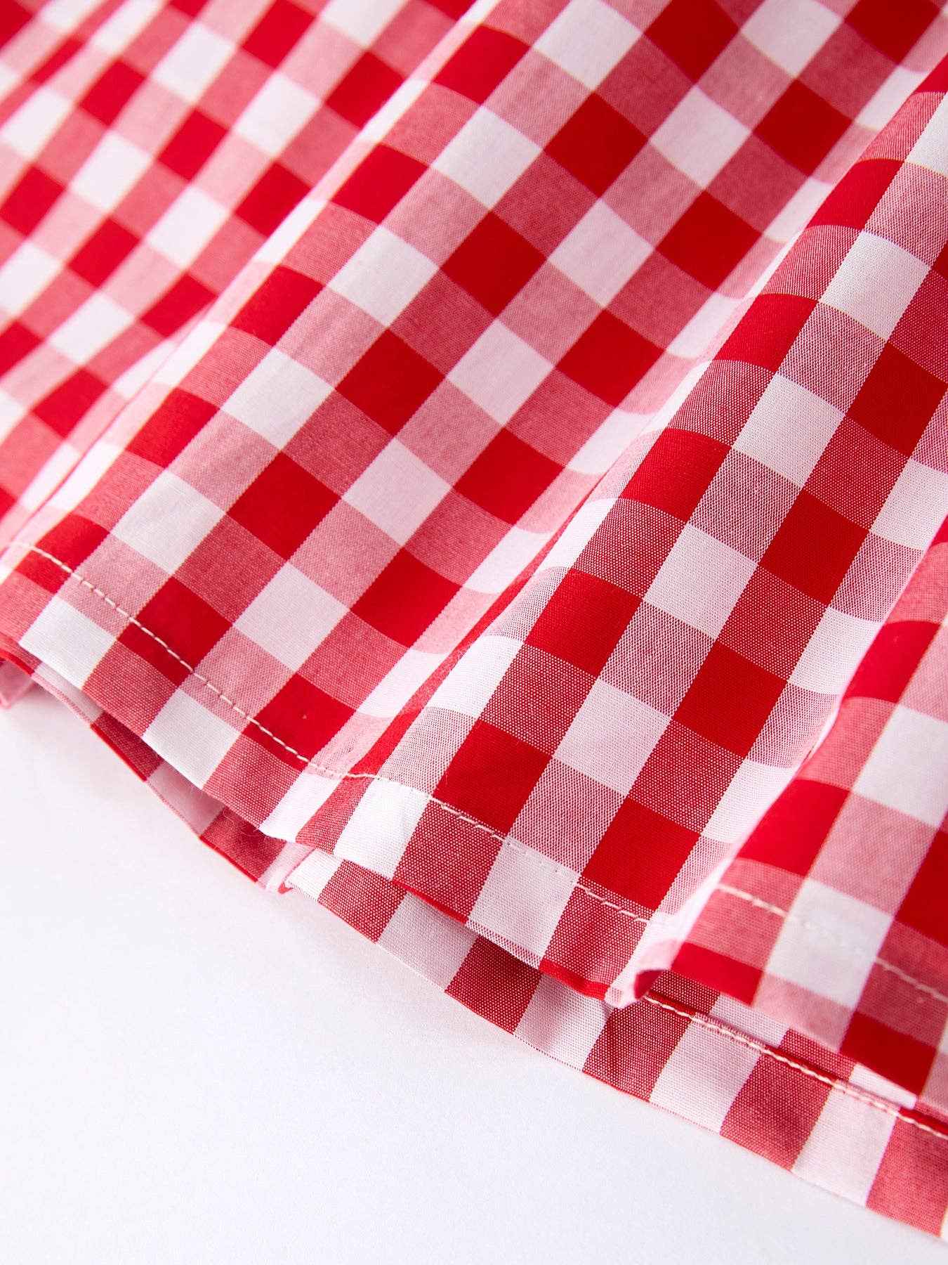 Summer Plaid Smocked Ruffle Girl Dress - Image 6
