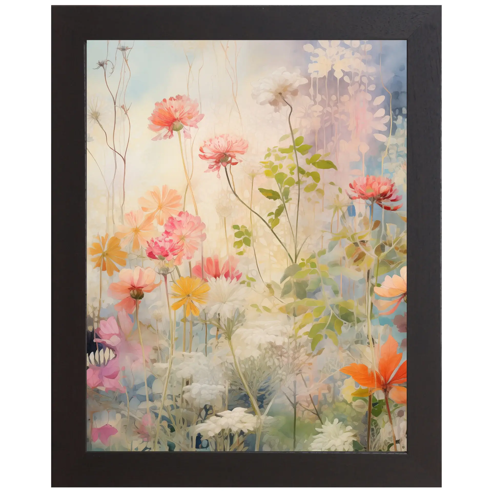 Floral Moment 1 Flowers Pastel Framed Art Sign Decor - Image 2