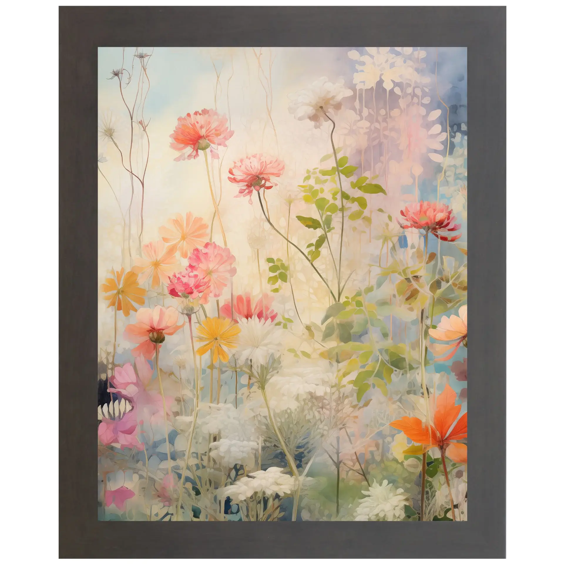 Floral Moment 1 Flowers Pastel Framed Art Sign Decor - Image 3
