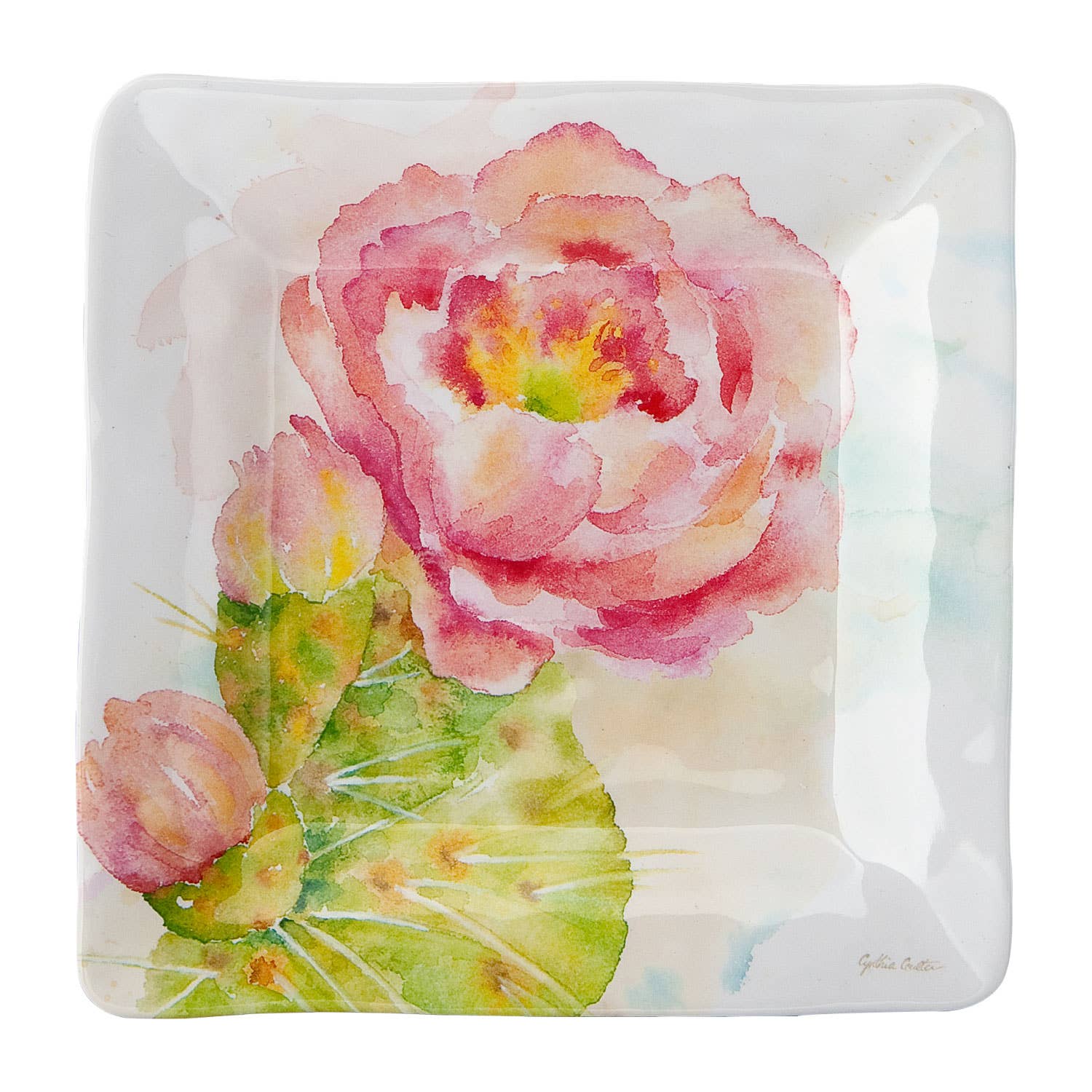 4-Piece Cactus Melamine 6" Tidbit Plate - Image 3