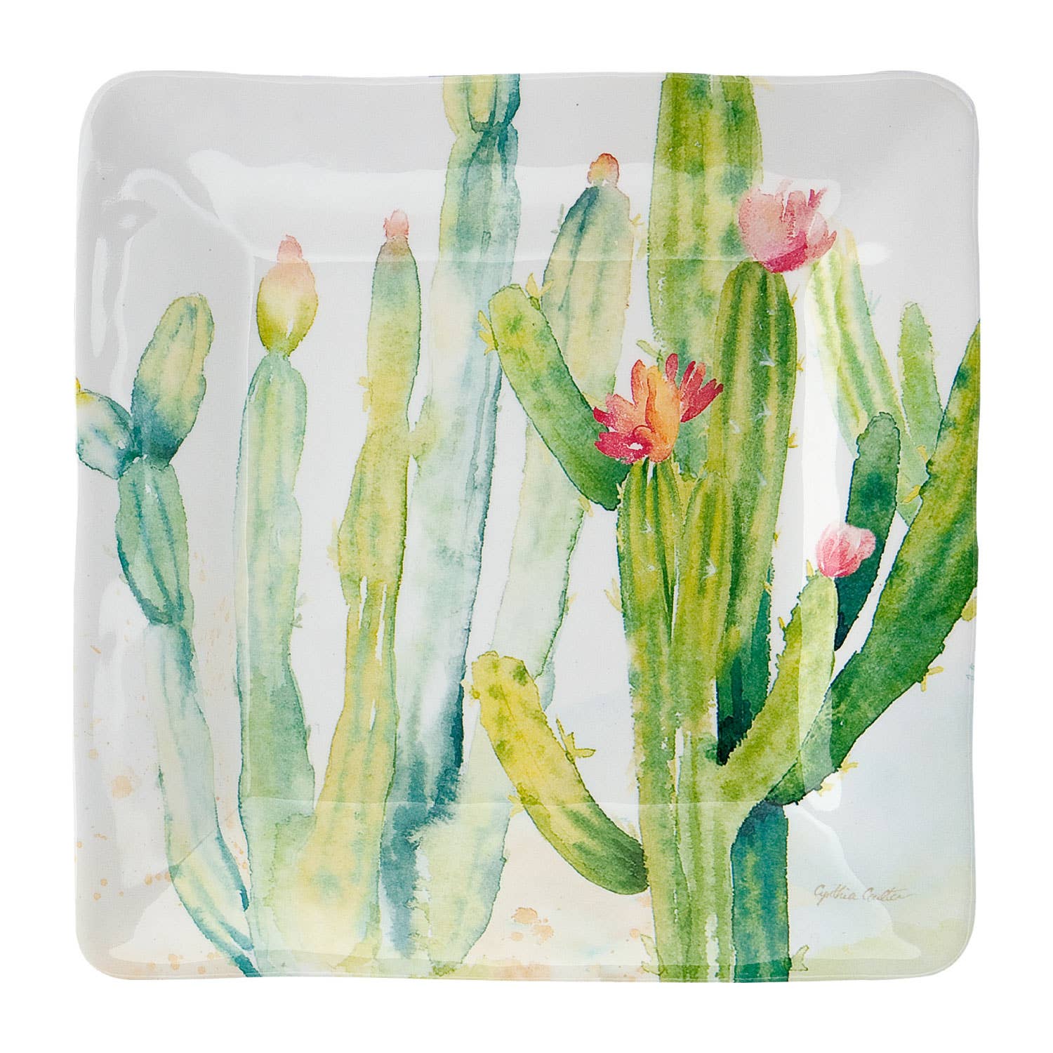 4-Piece Cactus Melamine 6" Tidbit Plate - Image 5