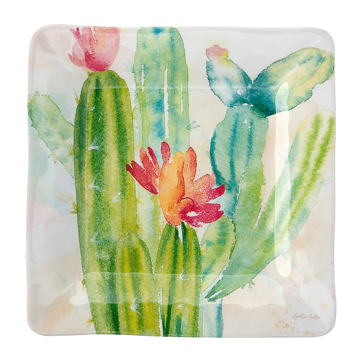 4-Piece Cactus Melamine 6" Tidbit Plate - Image 6